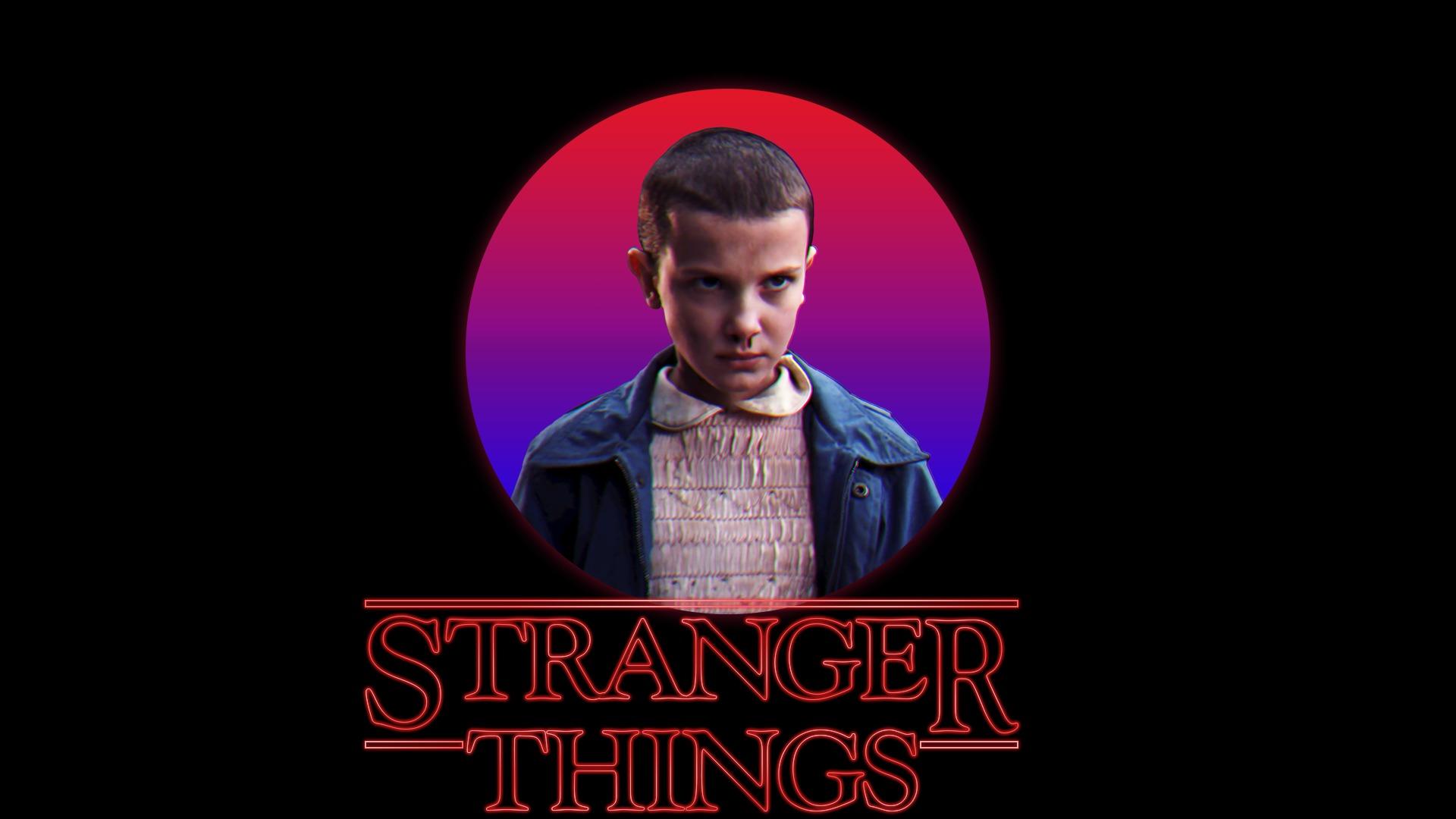 1920x1080 Millie Bobby Brown As Eleven In Stranger Things Logo 1080P Laptop Full HD Wallpaper, HD TV Series 4K Wallpaper, Image, Photo and Background