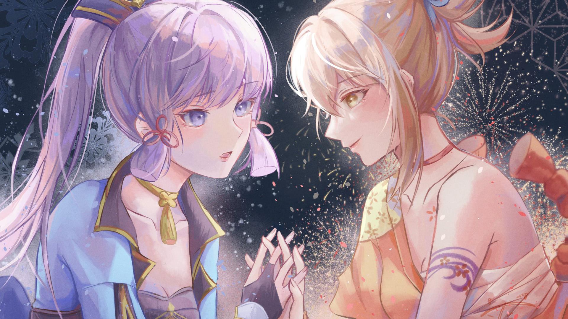 1920x1080 Ayaka Kamisato Ayaka Yoimiya HD Genshin Impact Wallpaper