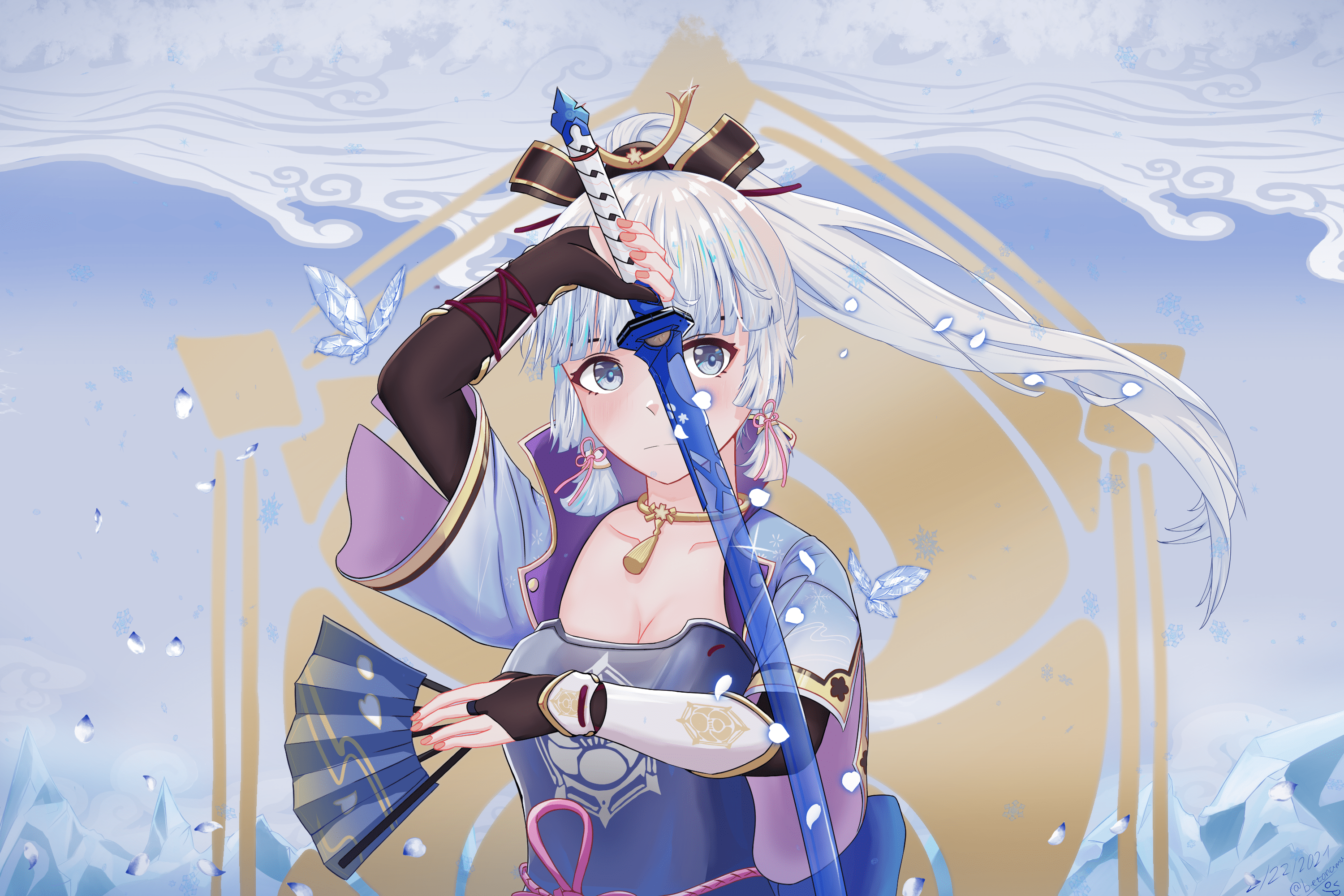 3000x2000 Kamisato Ayaka HD Wallpaper