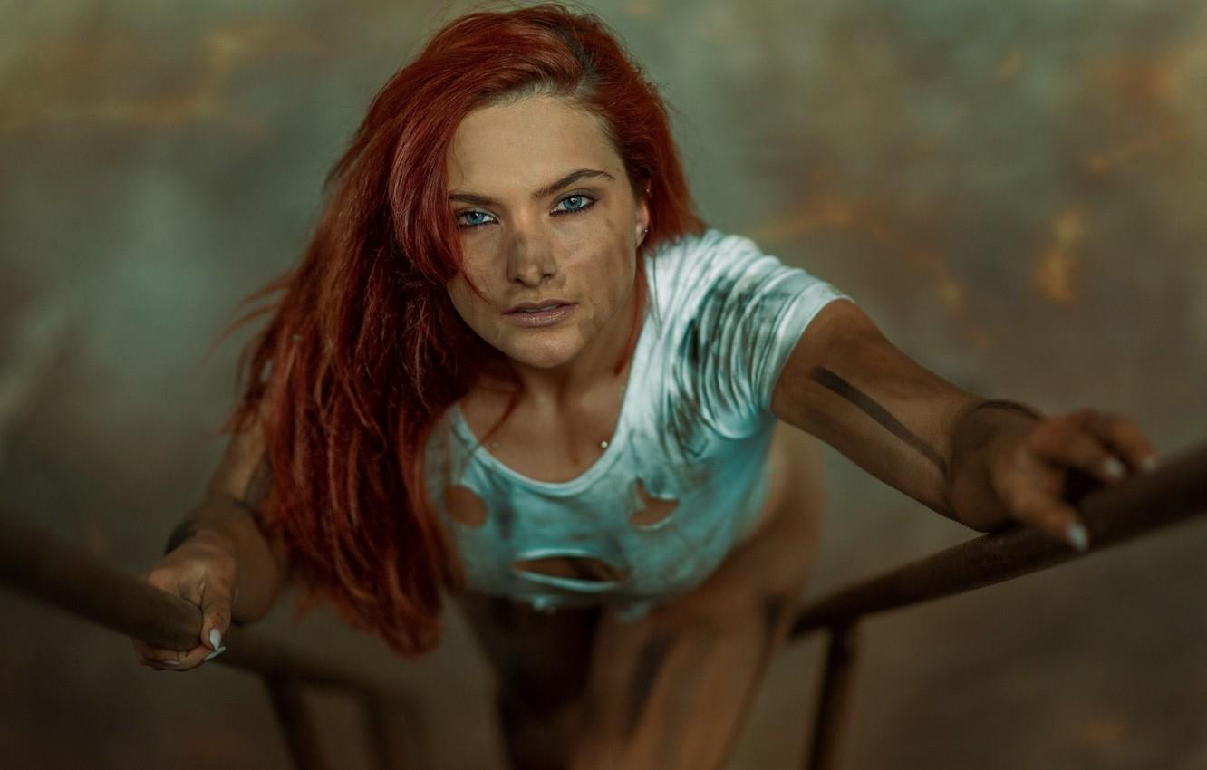 1332x850 Wallpaper look, girl, face, hair, Mara Jade, grimy, PixelFun, Berthold Zumbrink image for desktop, section девушки