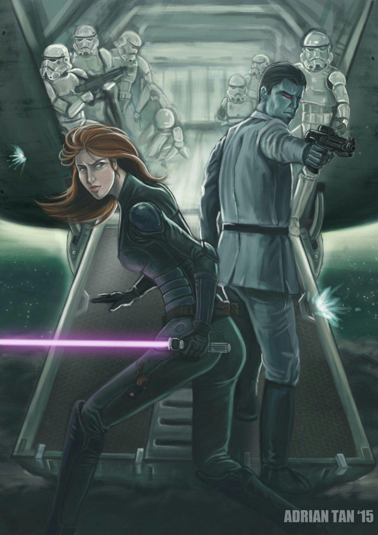 1305x1846 Mara Jade and Grand Admiral Thrawn- once allows now only questions remain. Star wars artwork, Star wars empire, Star wars