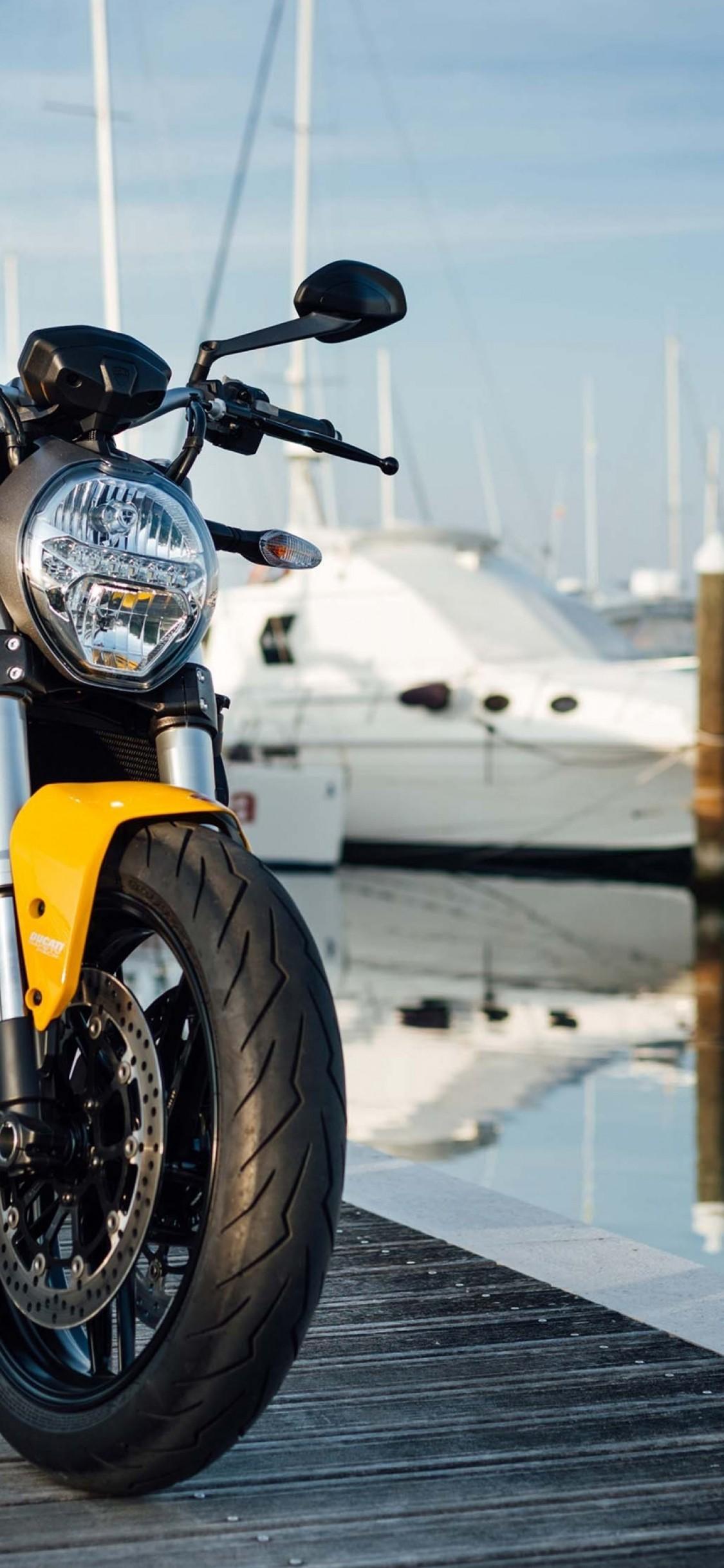 1125x2436 Download 1125x2436 Ducati Monster Yellow, Motorcycle Wallpaper for iPhone 11 Pro & X
