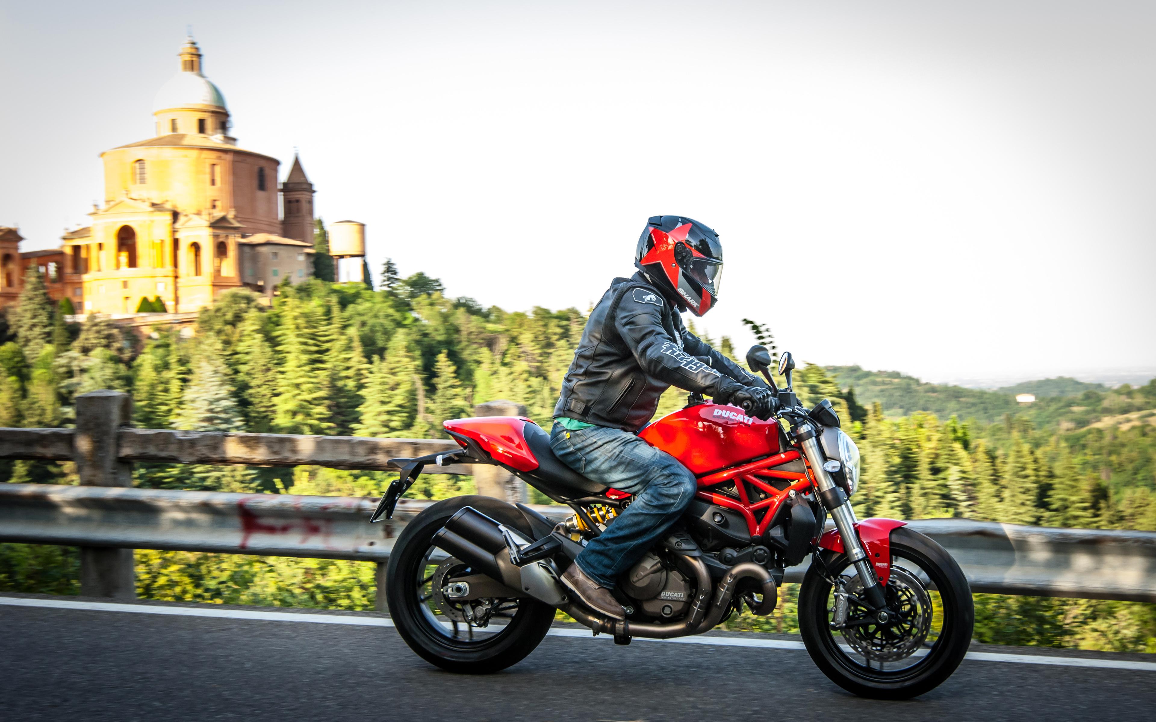 3840x2400 Download wallpaper Ducati Monster 4k, rider, italian motorcycles, Ducati for desktop with resolution 3840x2400. High Quality HD picture wallpaper
