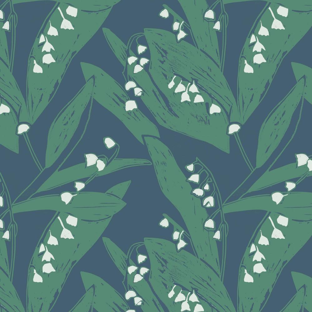 1000x1000 Lily of the Valley Wallpaper by Annika Reed Studio