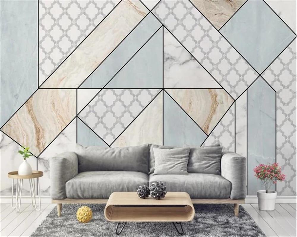 1000x800 Beibehang Papel De Parede 3D Wallpaper Interior Wallpaper Modern Minimalist Nordic Geometric Background Wall Tv Background