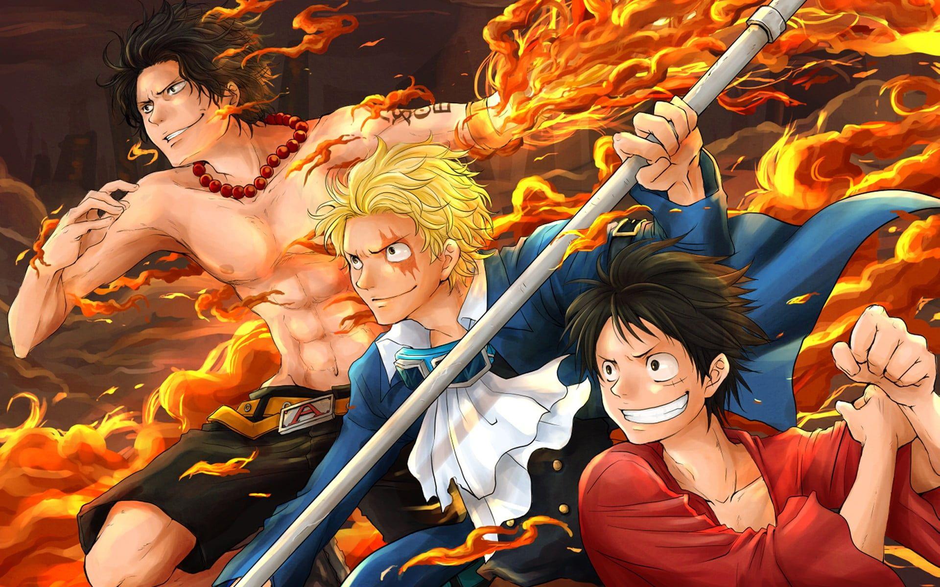 1920x1200 One Piece digital wallpaper One Piece #manga #Sabo Monkey D. Luffy Portgas D. Ace P #wallpaper #hdwallpaper #de. One piece ace, Ace and luffy, Sabo one piece