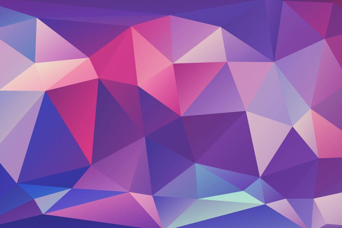 1125x750 Wallpaper Multicolor Polygon, Polygon, Colorfulness, Purple, Triangle, Background Free Image