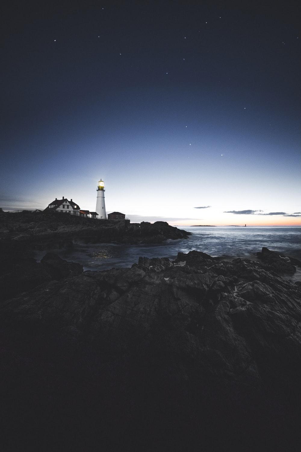 1000x1500 Lighthouse At Night Picture. Download Free Image