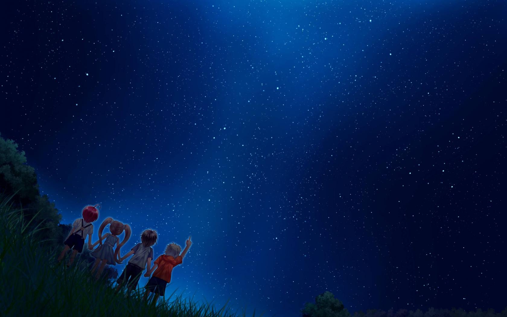 1680x1050 Free download Anime Starry Sky Wallpaper [2749x2000] for your Desktop, Mobile & Tablet. Explore Starry Sky Wallpaper. Starry Night Desktop Wallpaper, Night Sky Desktop Wallpaper, Winter Night Sky Wallpaper