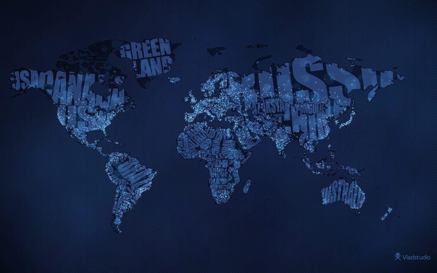 1536x960 Typographic World Map Night Hd Wallpaper Theme Bin Wallpaper Hd World Map