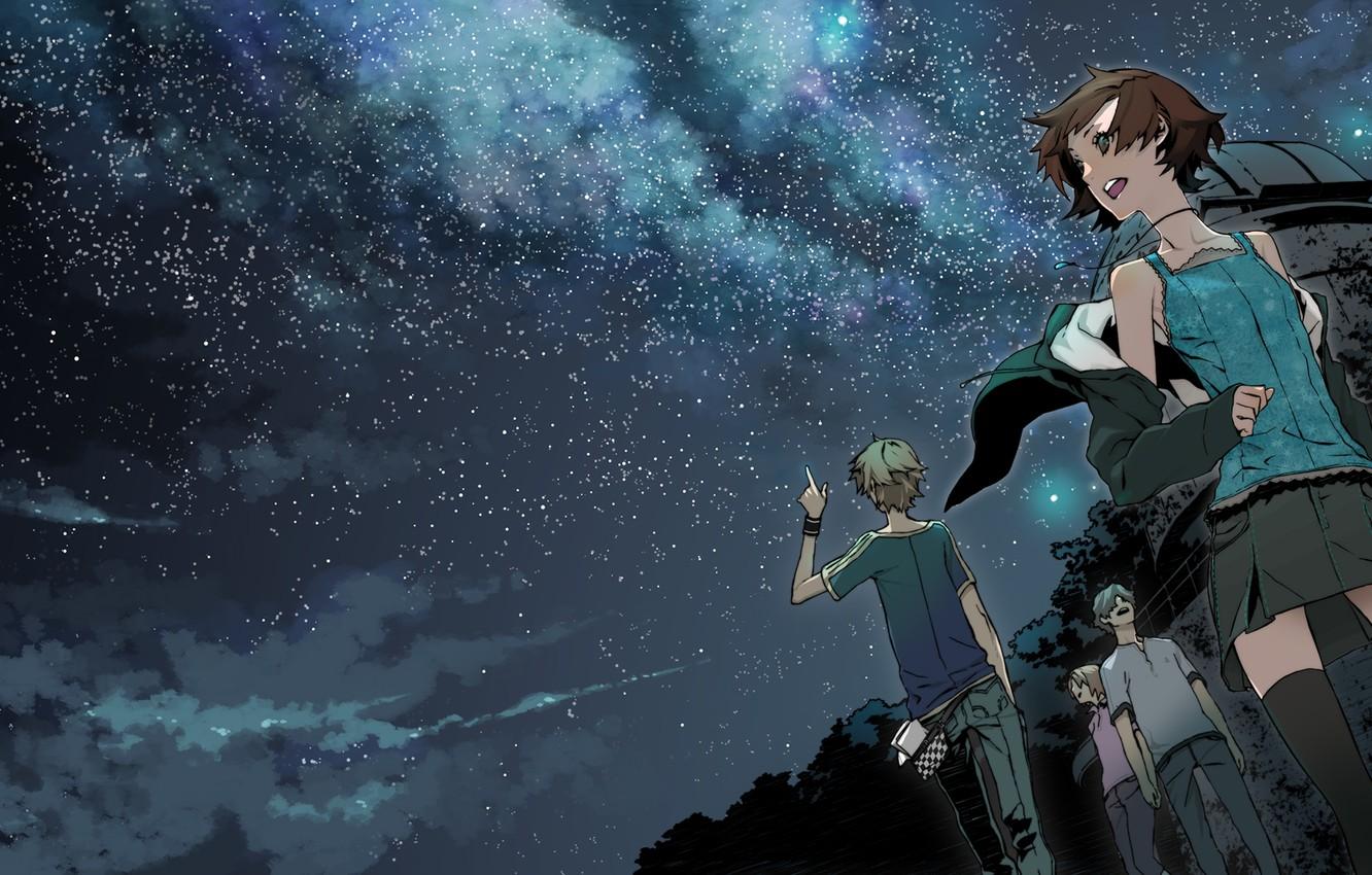 1332x850 Wallpaper Miwa Shirow, supercell, starry sky image for desktop, section прочее
