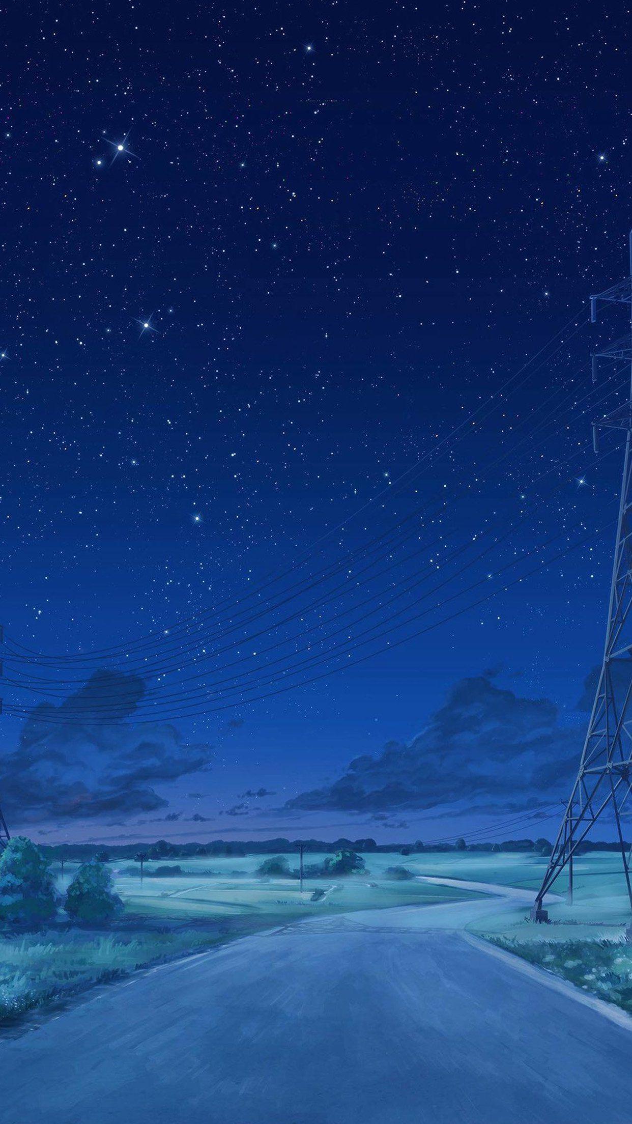 1242x2208 Night Sky Android Anime Wallpaper