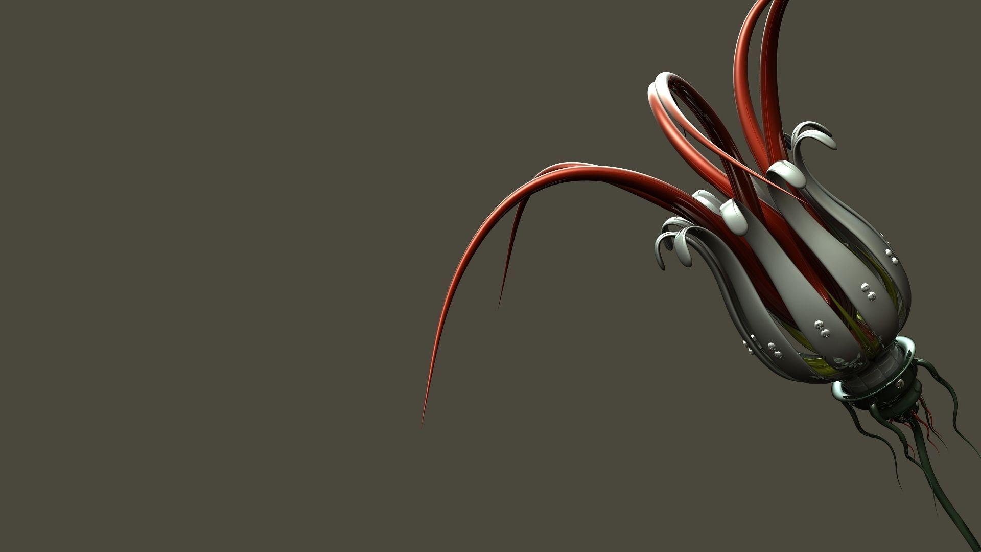 1920x1080 Wallpaper 1920x1080 Full HD 1080p 1080i flower, metal, form, D