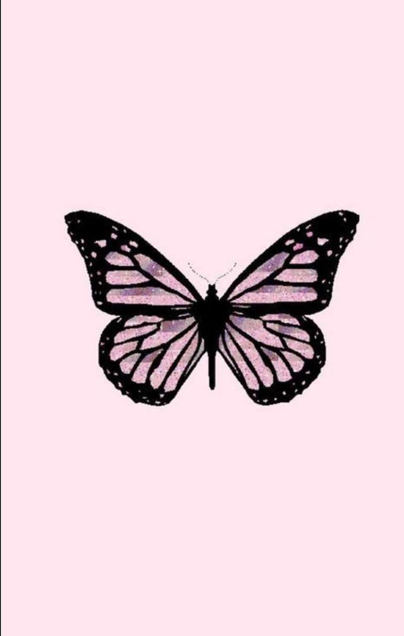813x1280 Cute Aesthetic Pink Butterfly Wallpaper