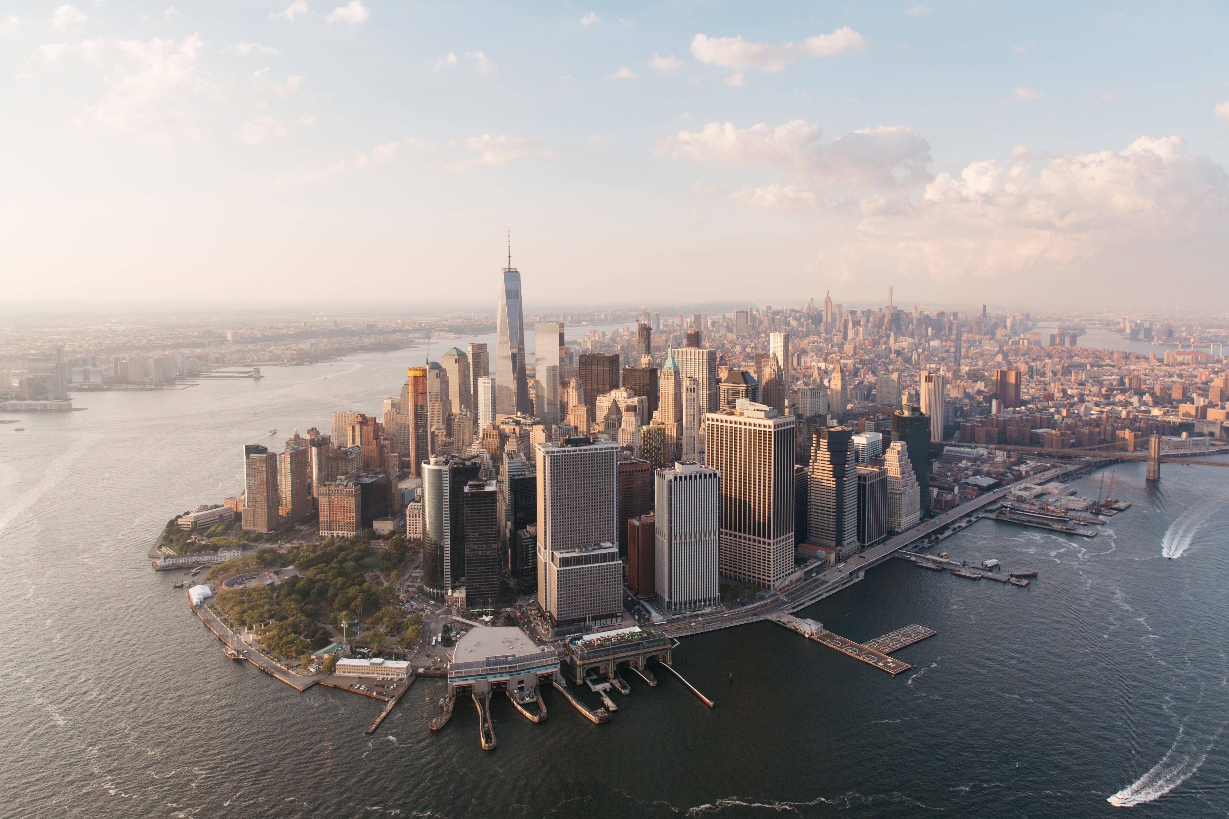 4000x2666 #helicopter view, #New York City, #bay, #cityscape, wallpaper. Mocah HD Wallpaper