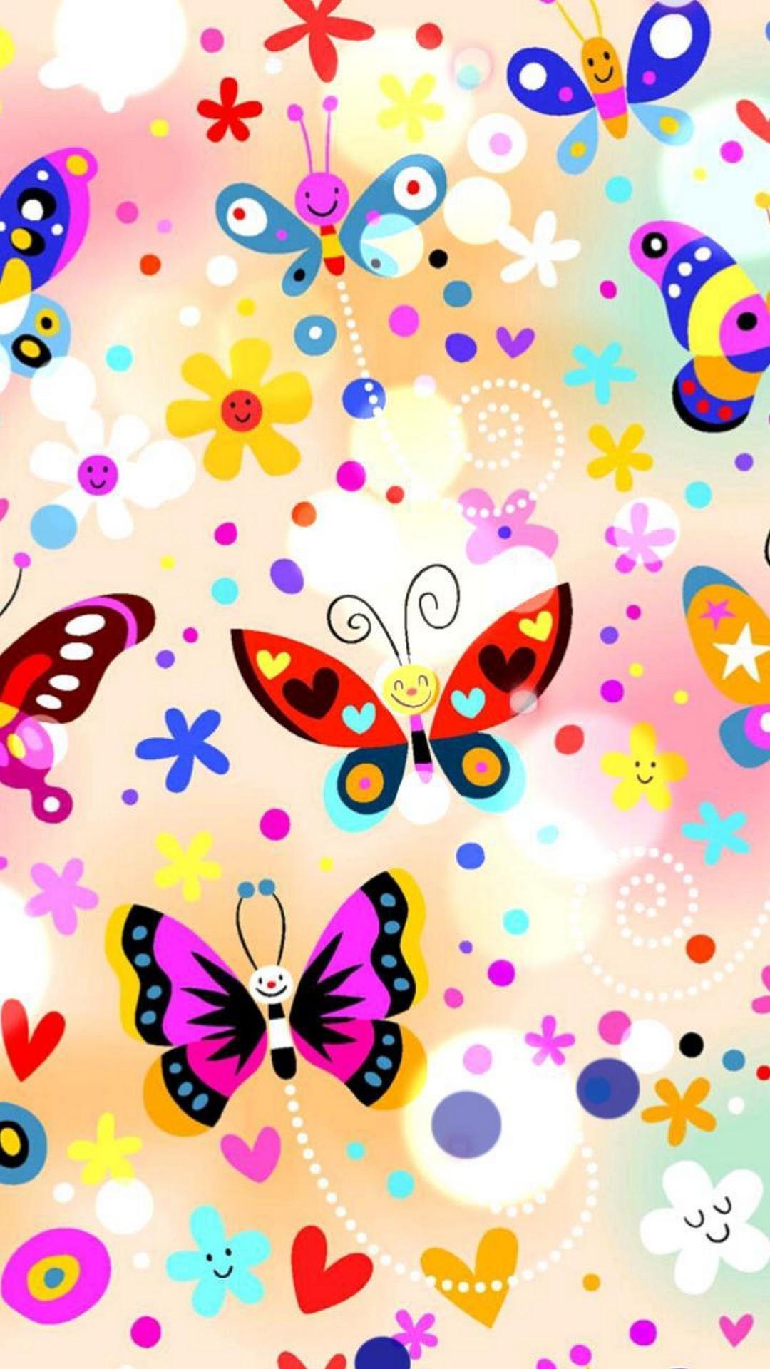 1080x1920 iPhone X Wallpaper Pink Butterfly 3D iPhone Wallpaper