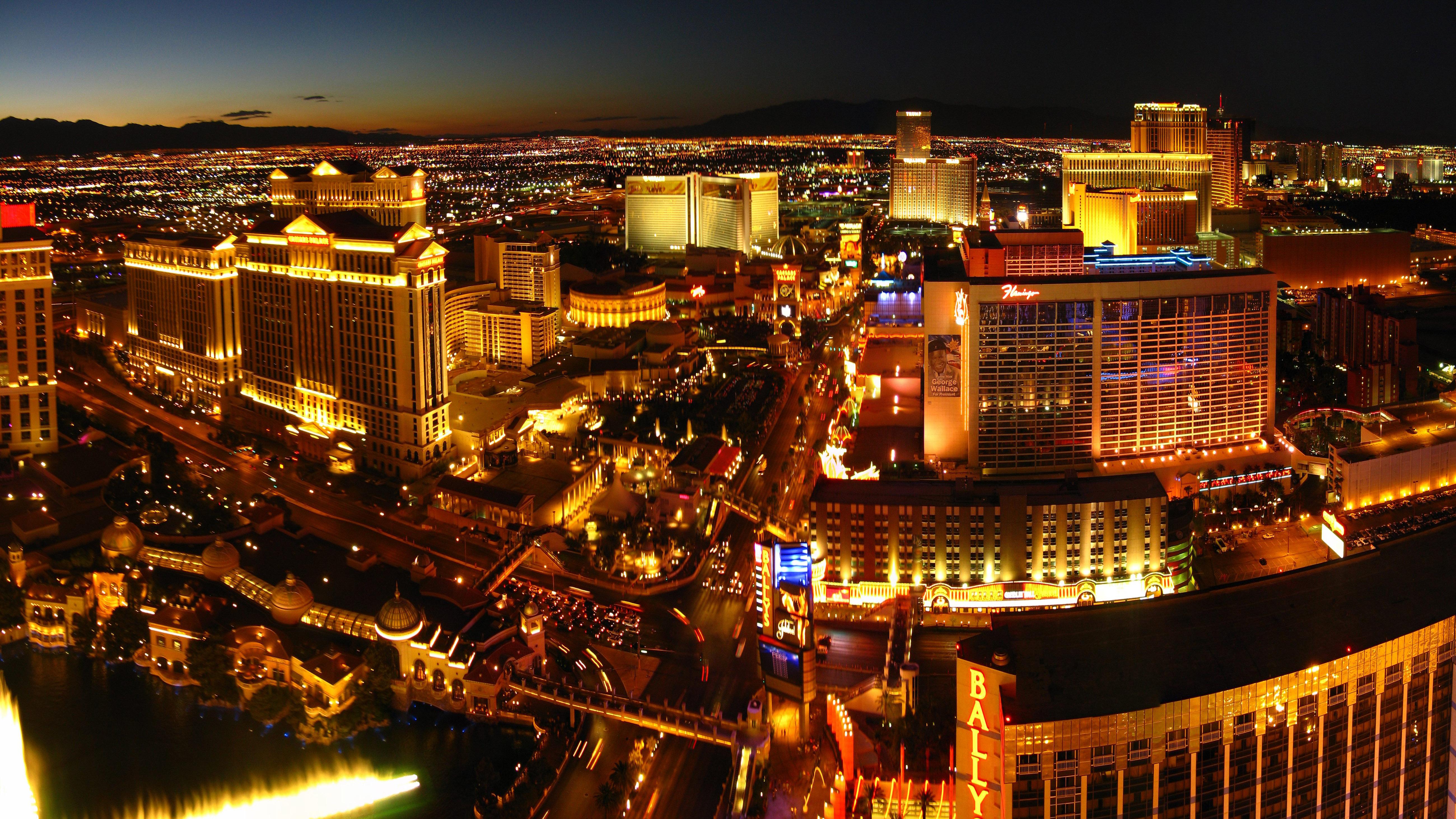 5200x2925 The City Of Las Vegas Flamingo Hotel And Casino Caesars Palace Hotel And Casino, Nevada, North America Desktop Wallpaper HD 5200x2925 :