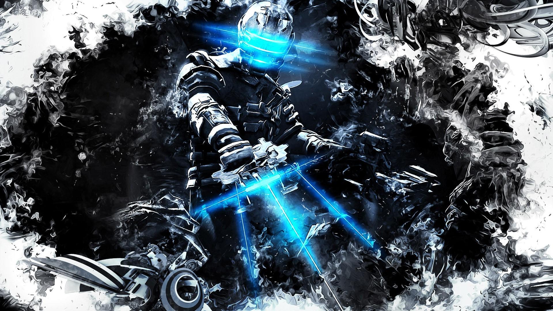 1920x1080 artwork, Video Games, Dead Space, Isaac Clarke, Horror, Space, Blue, White, Concept Art Wallpaper HD / Desktop and Mobile Background
