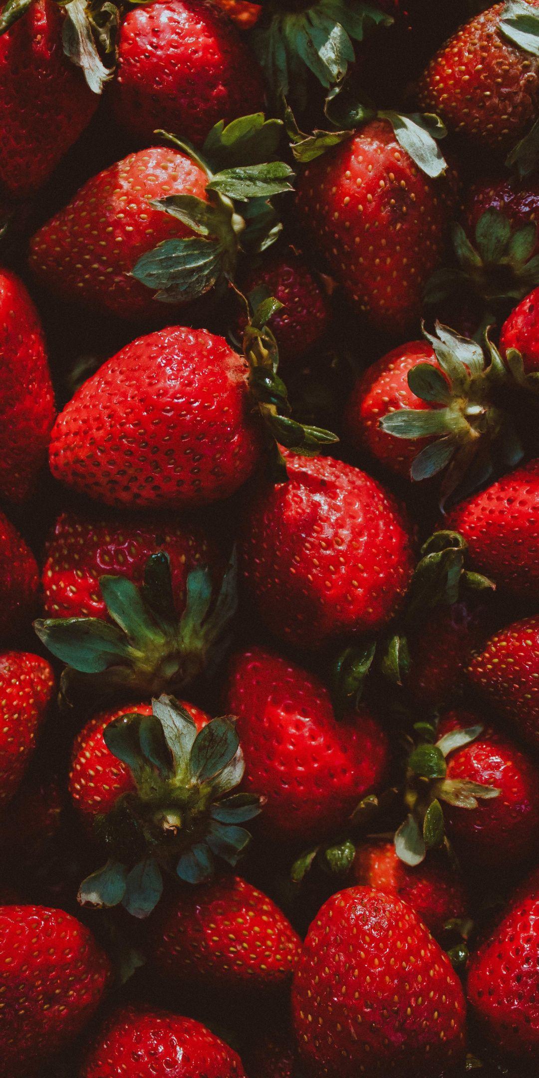 1080x2160 Strawberry, red fruit, fresh wallpaper. Fruit wallpaper, Fruit photography, Red aesthetic