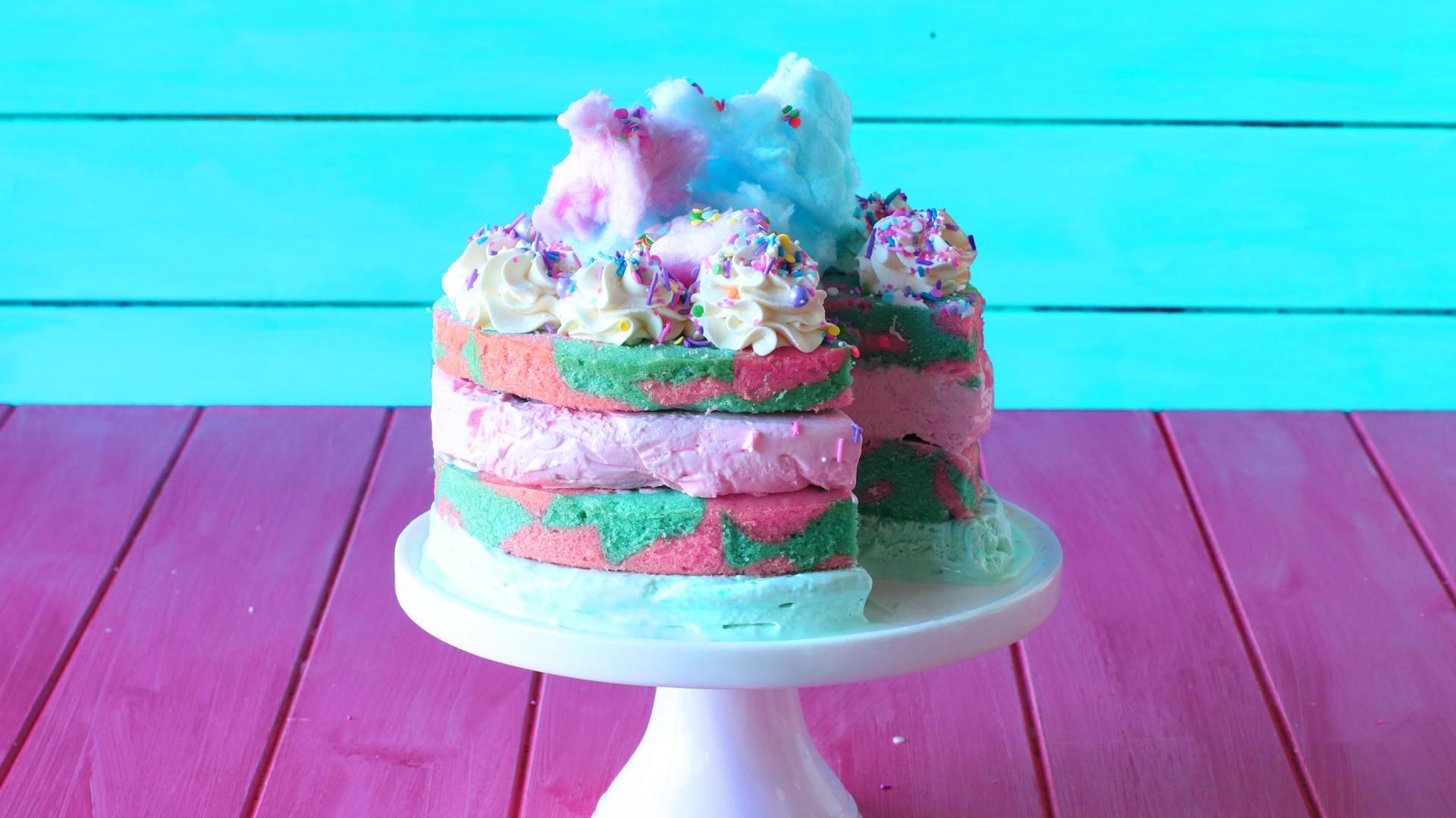 1920x1080 Cotton Candy Ice Cream Cake