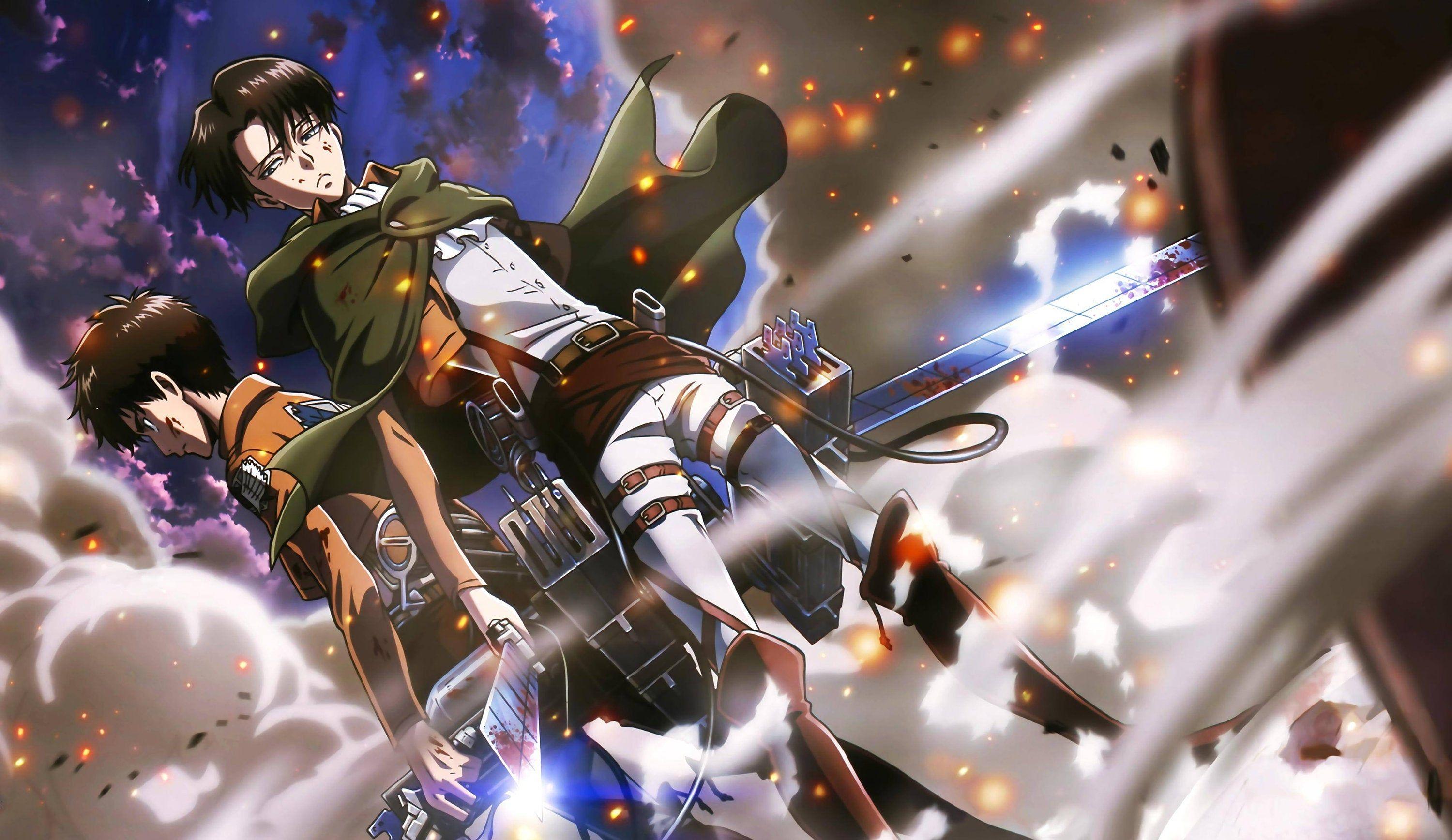 3000x1736 Eren Yeager Levi Ackerman Download Digital Wallpaper, anime Attack on Titan Poster, Shingeki no Kyo. Attack on titan, Attack on titan anime, Attack on titan levi