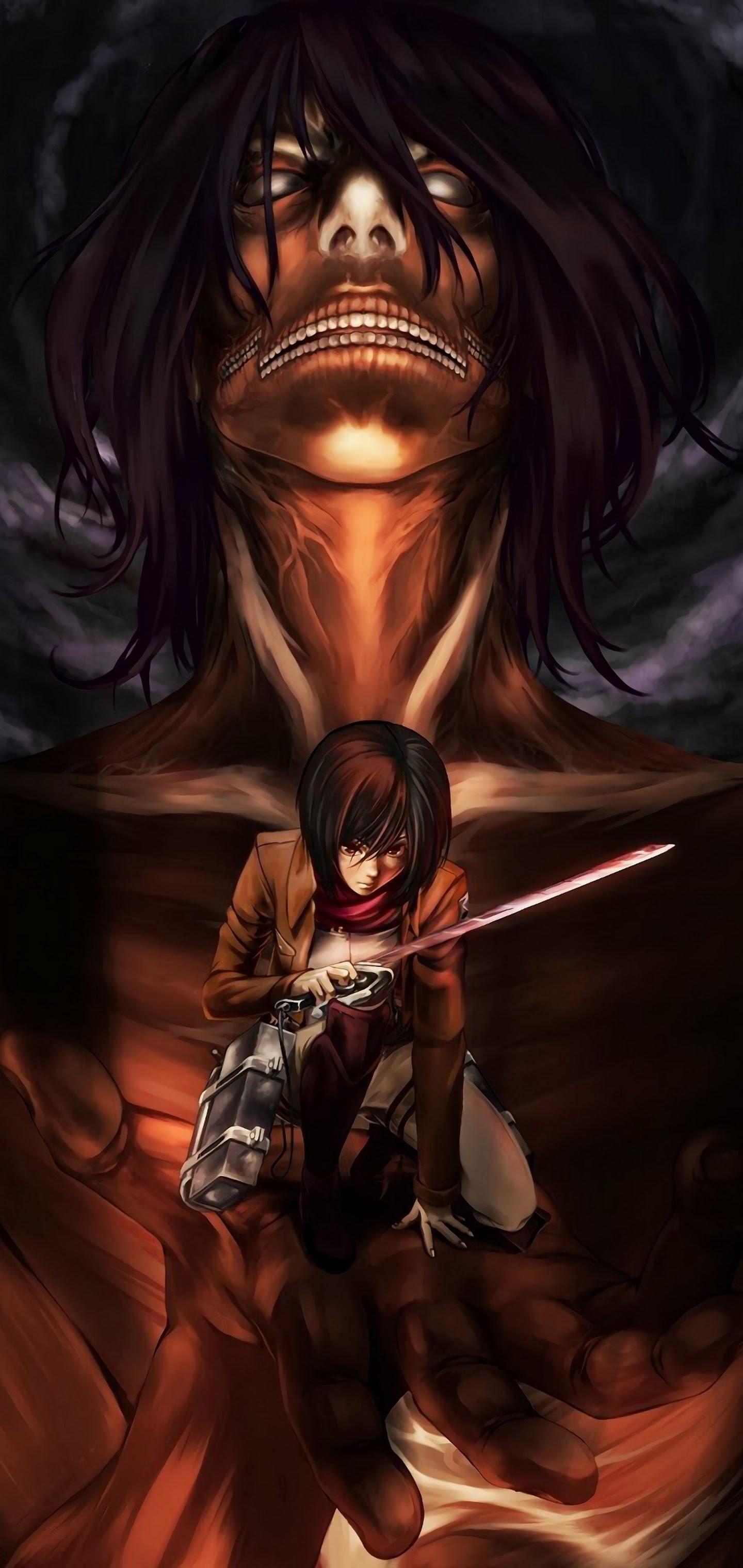 1440x3040 iPhone Attack On Titan Wallpaper 4k