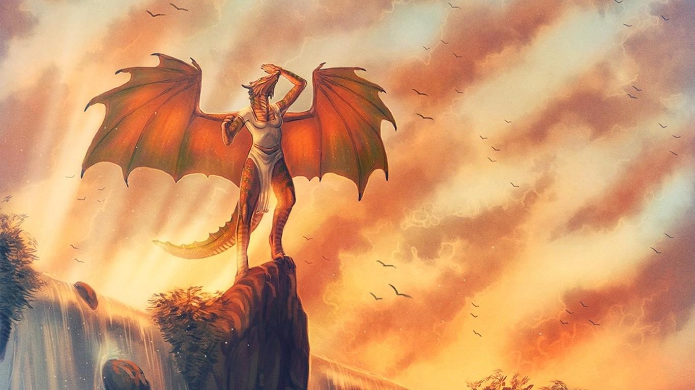 1366x768 furry, Anthro, Dragon Wallpaper HD / Desktop and Mobile Background