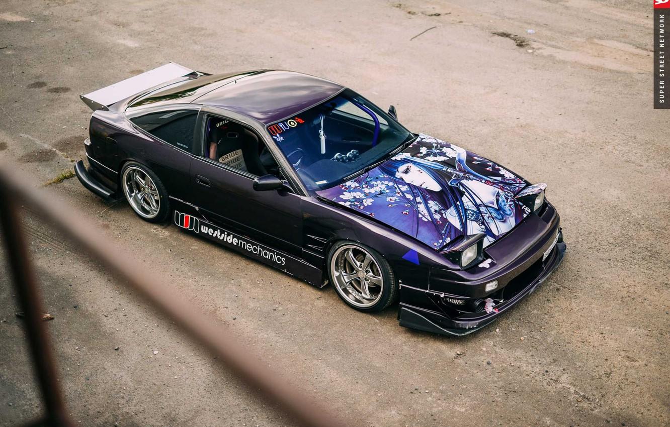 1332x850 Wallpaper Nissan, 180SX, hood, Itasha image for desktop, section nissan