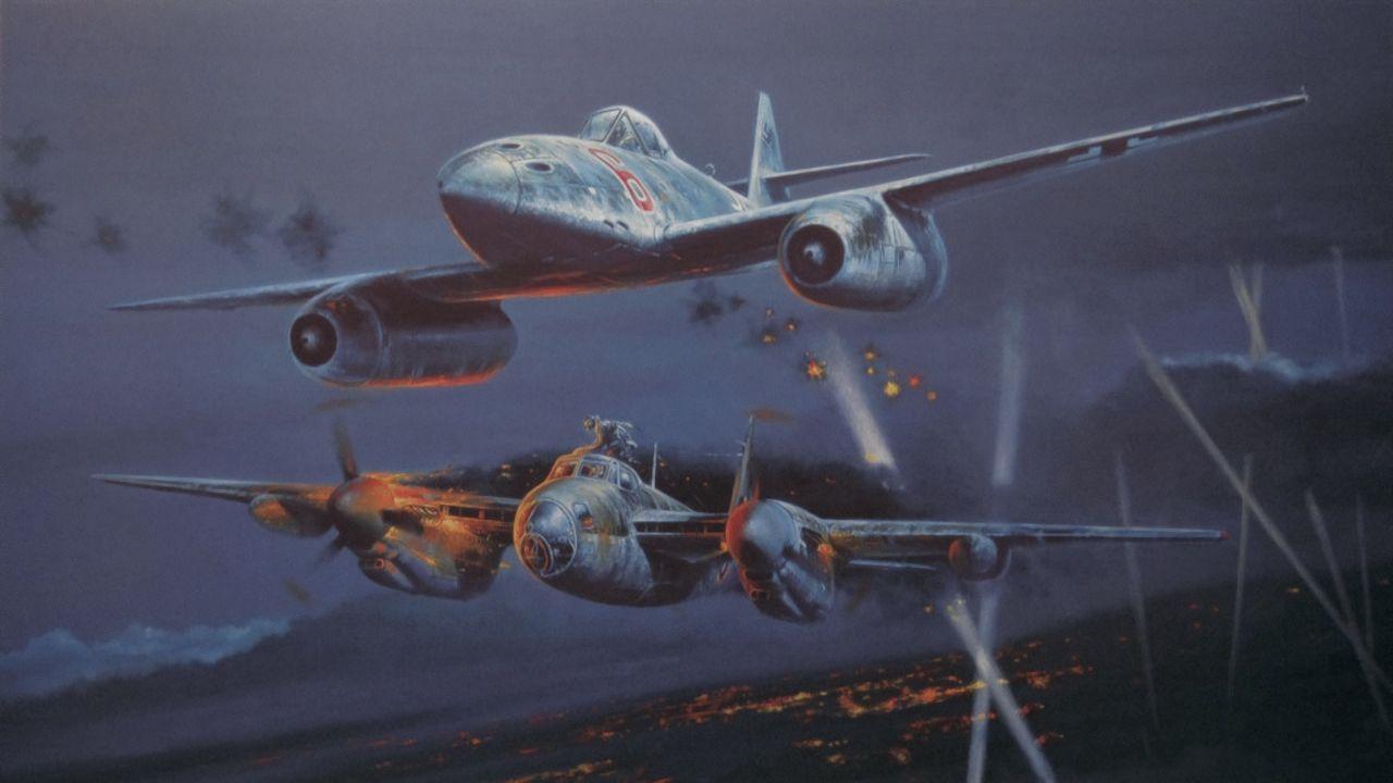 1280x720 Download wallpaper 1280x720 messerschmitt me de havilland mosquito, night fighter, war, ww2 hd, hdv, 720p HD background