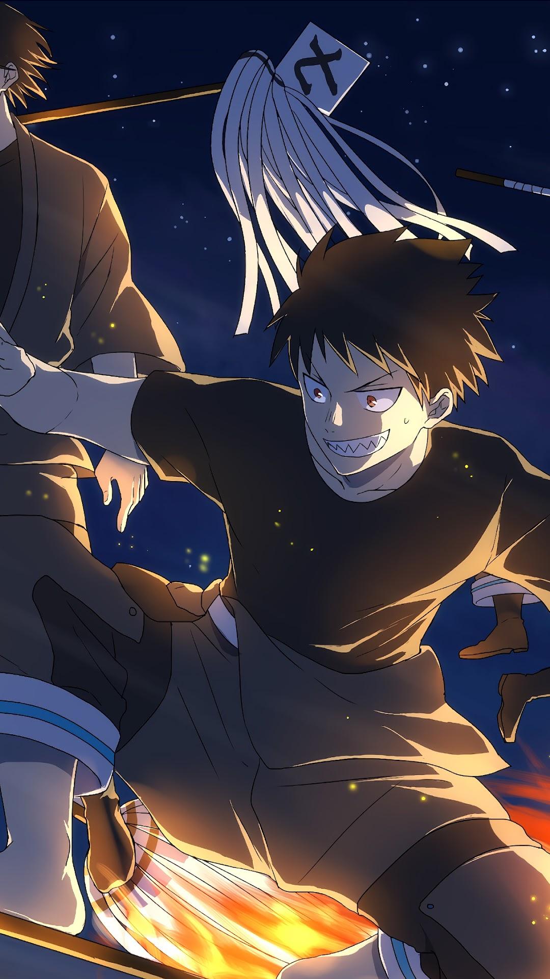 1080x1920 Fire Force Shinra Benimaru Arthur 4K Wallpaper