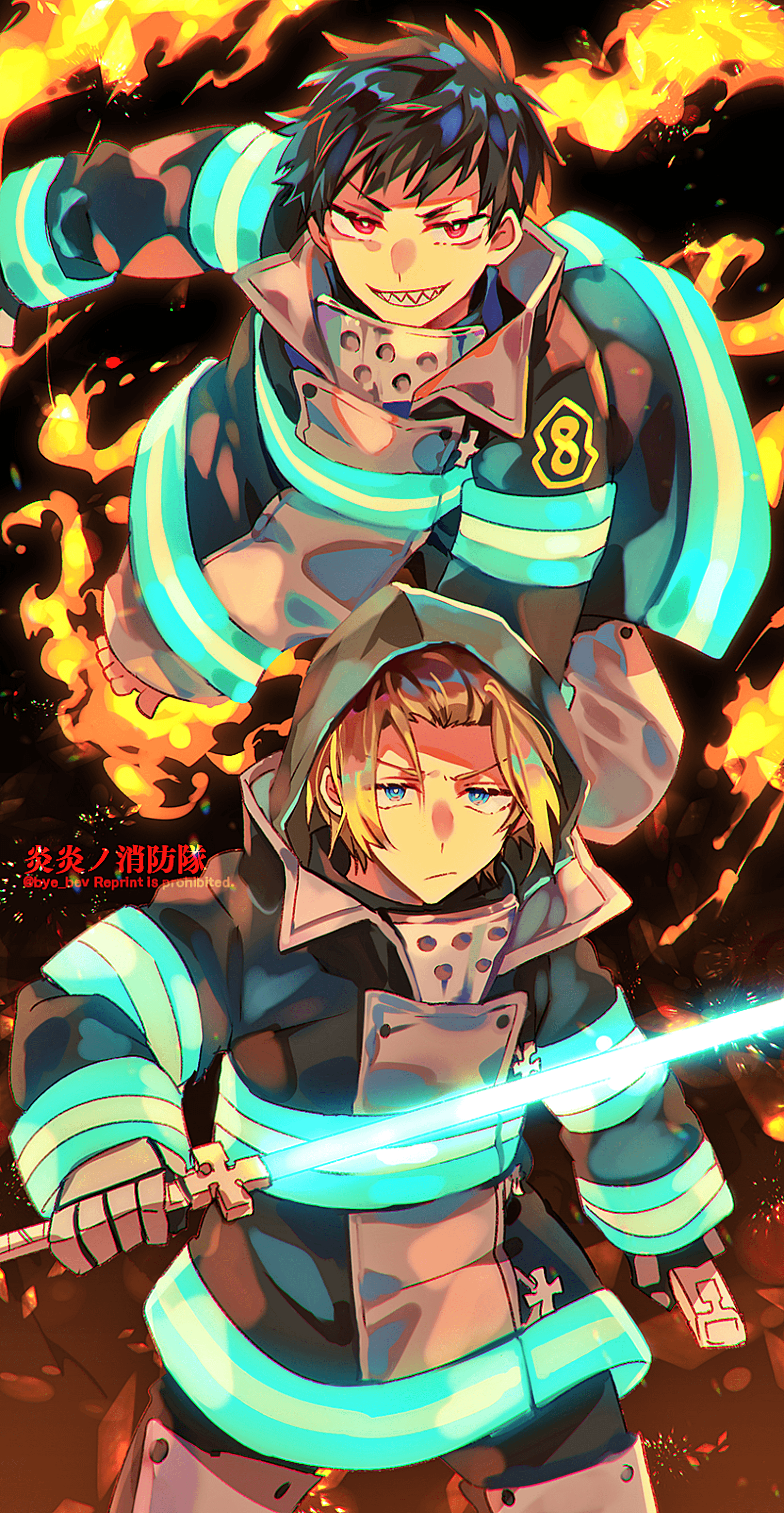 FIRE FORCE, anime, bombeiros, shinra, HD phone wallpaper