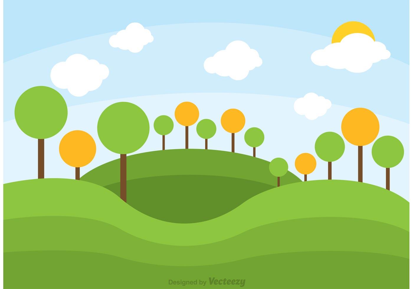 1400x980 Rolling Hills Landscape Vector