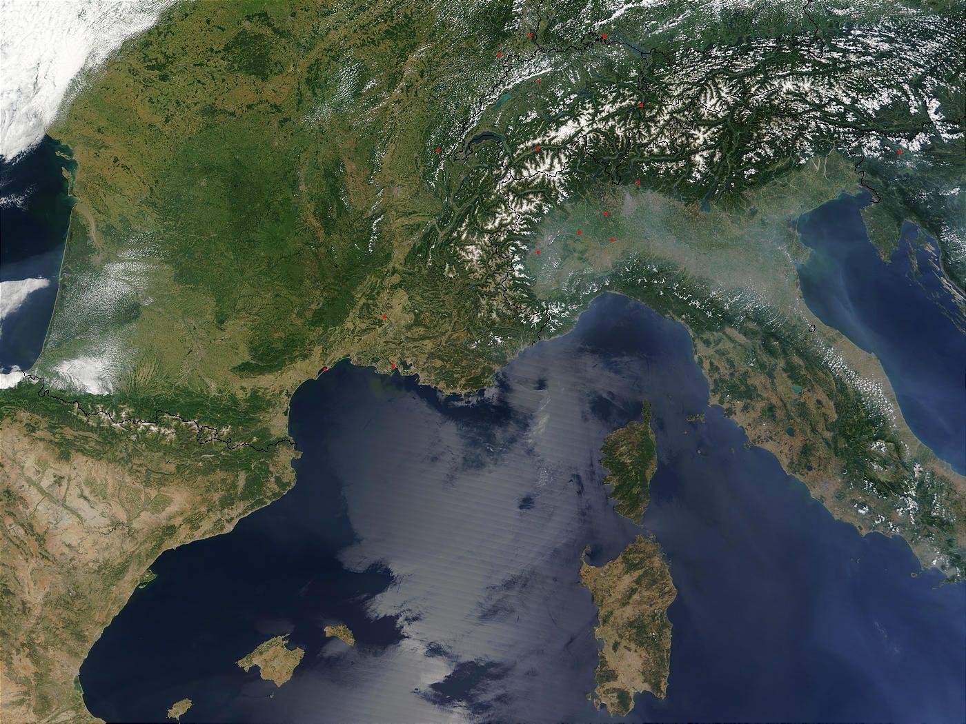 1400x1050 NASA Visible Earth: Southern France and Northern Italy
