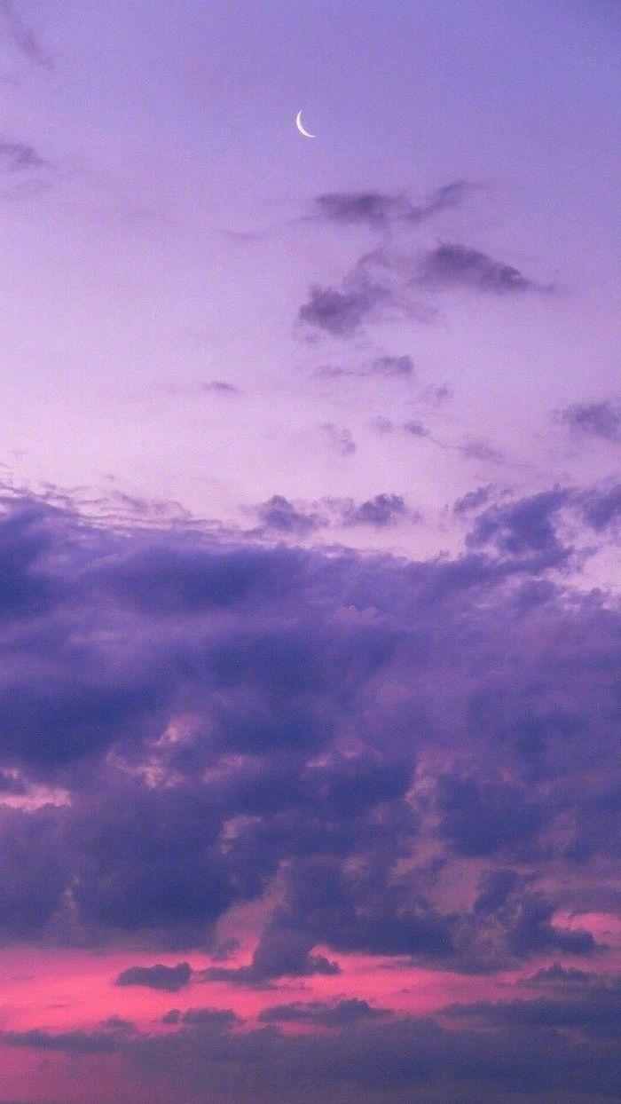 700x1244 Sunset Aesthetic Purple Sky Wallpaper