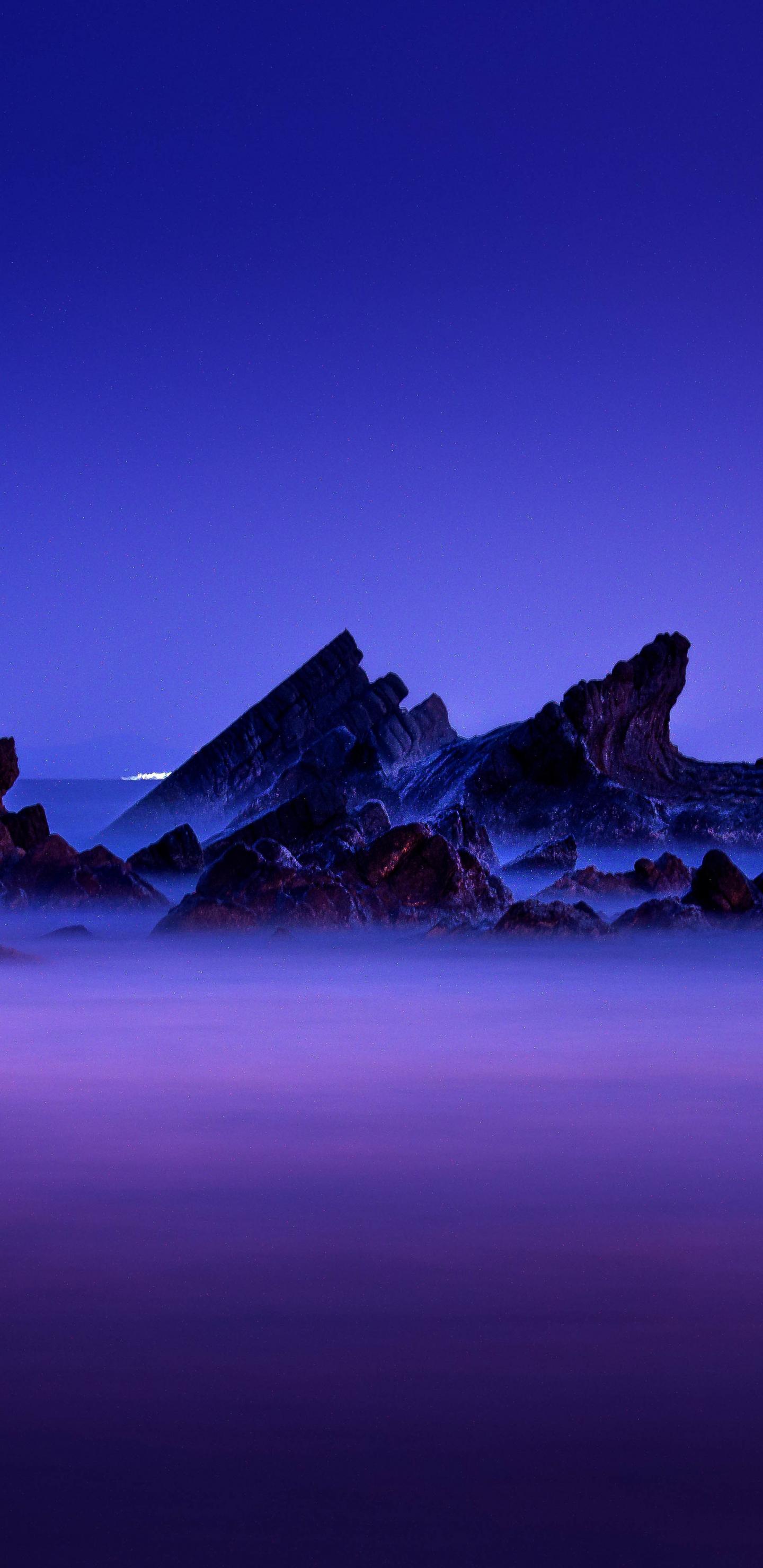 1440x2960 Download 1440x2960 wallpaper purple sky, sunset, rocks, coast, beach, seascape, samsung galaxy s samsung galaxy s8 plus, 1440x2960 HD image, background, 15886