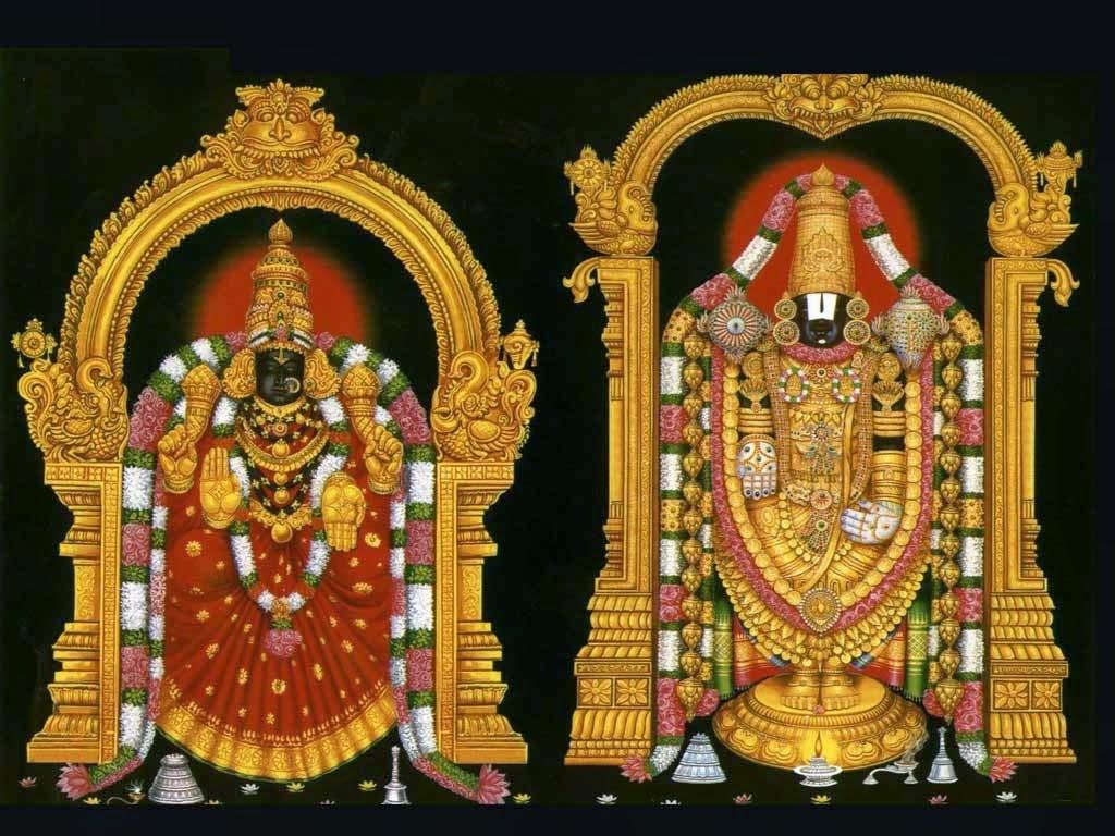 1024x768 Venkateswara Swamy With Lakshmi Devi
