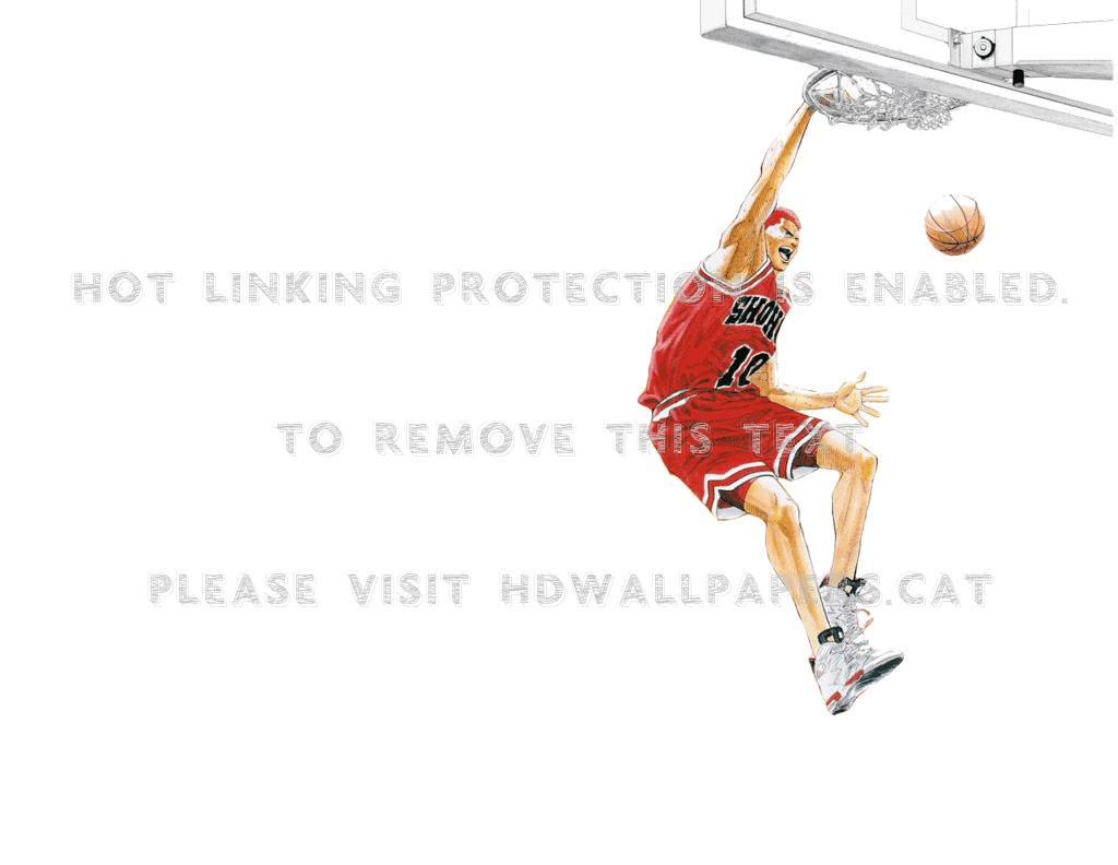 1024x792 hanamichi dunk slam shohoku sakuragi anime