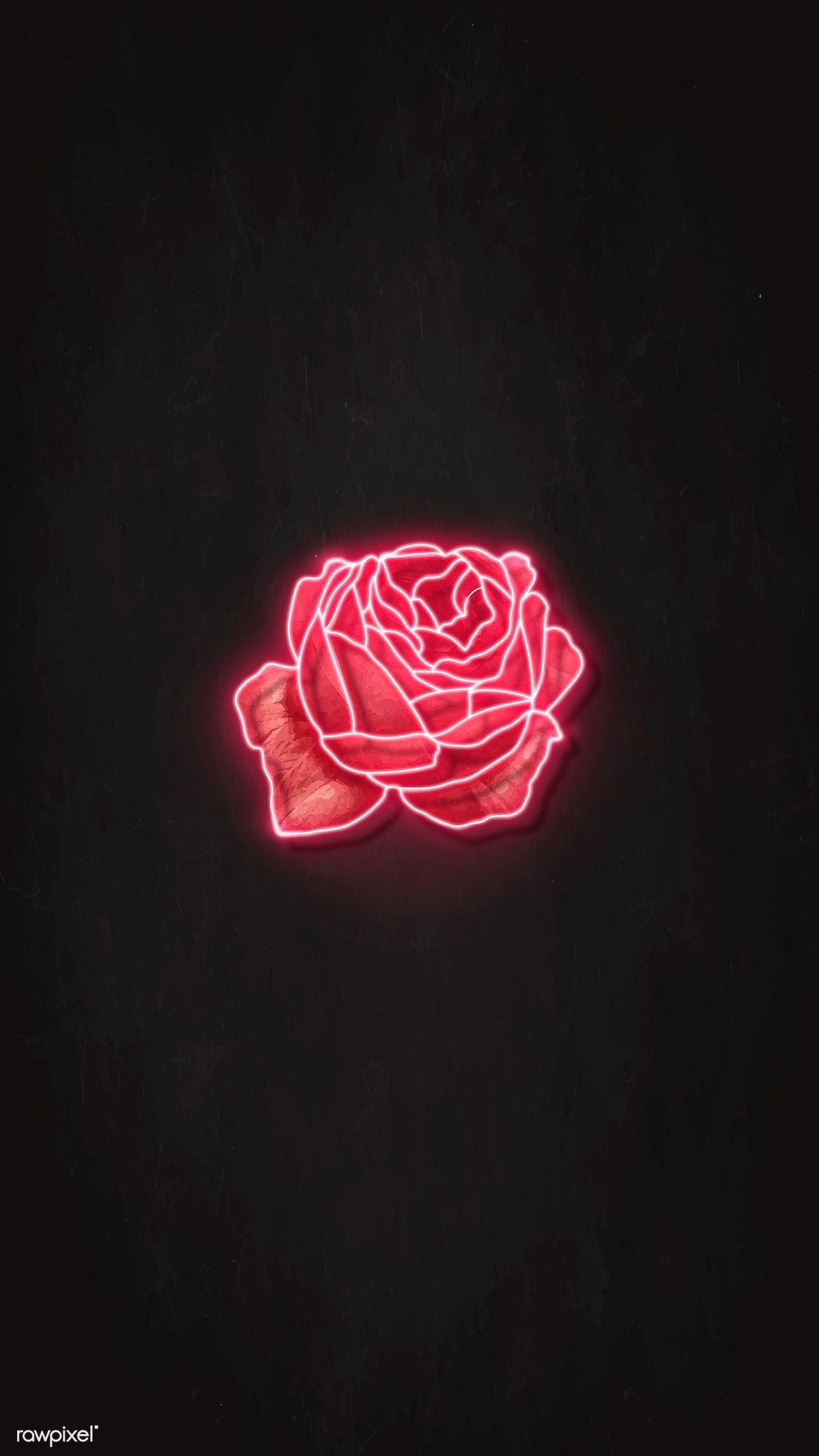 1200x2133 Red neon rose mobile phone background vector / marinemynt #vector #vectorart #digitalpain. Phone background, Neon wallpaper, Neon