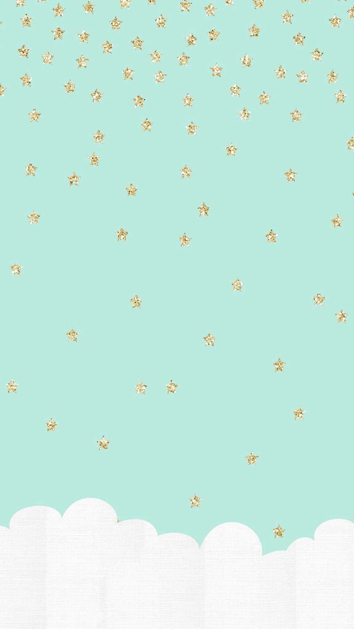 1152x2048 Cute Blue And Gold Wallpaper