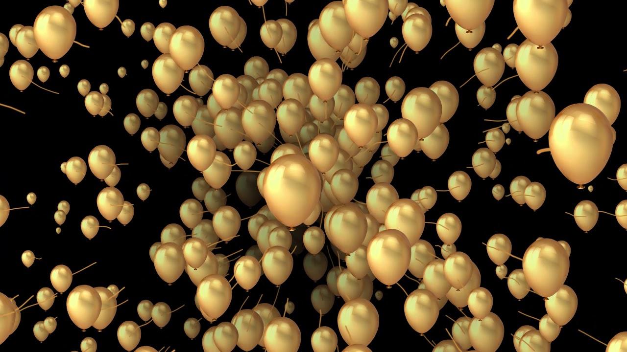 1280x720 Black And Gold Balloon Wallpaper HD