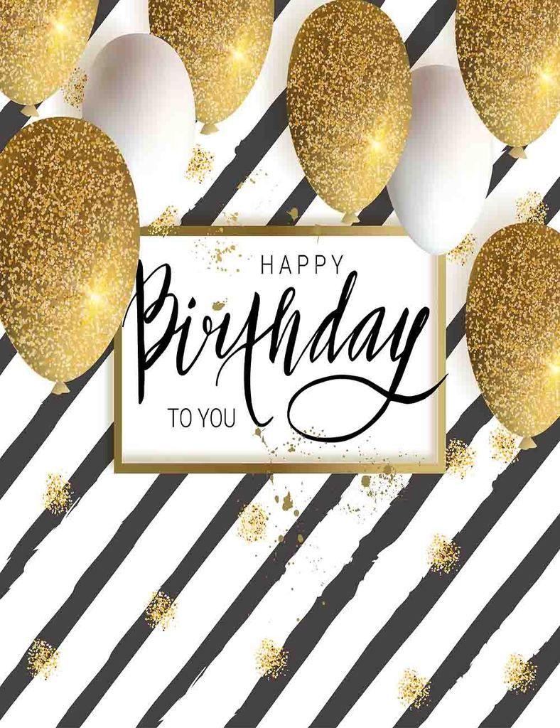 788x1024 Black Gold And White Birthday Background