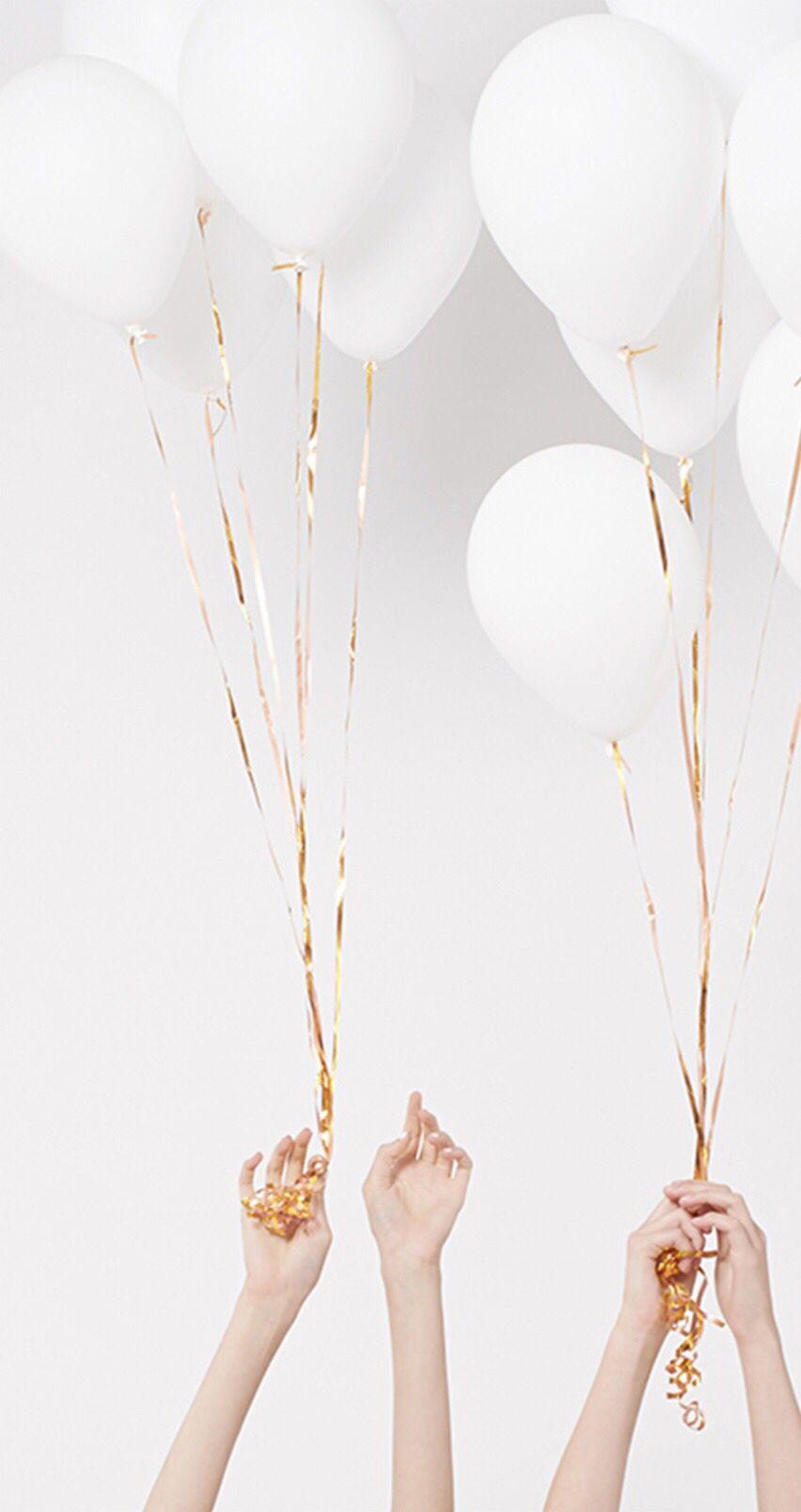 852x1608 My whatsapp wallpaper. White balloons, Balloons, Gold party