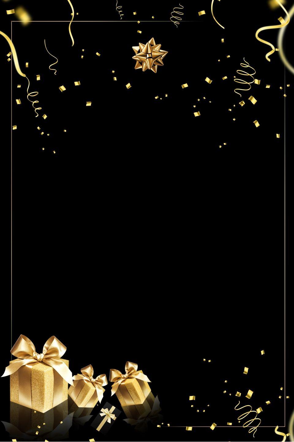 960x1440 Golden Invitation Black Background. Gold wallpaper background, Christmas photo frame, Black invitation