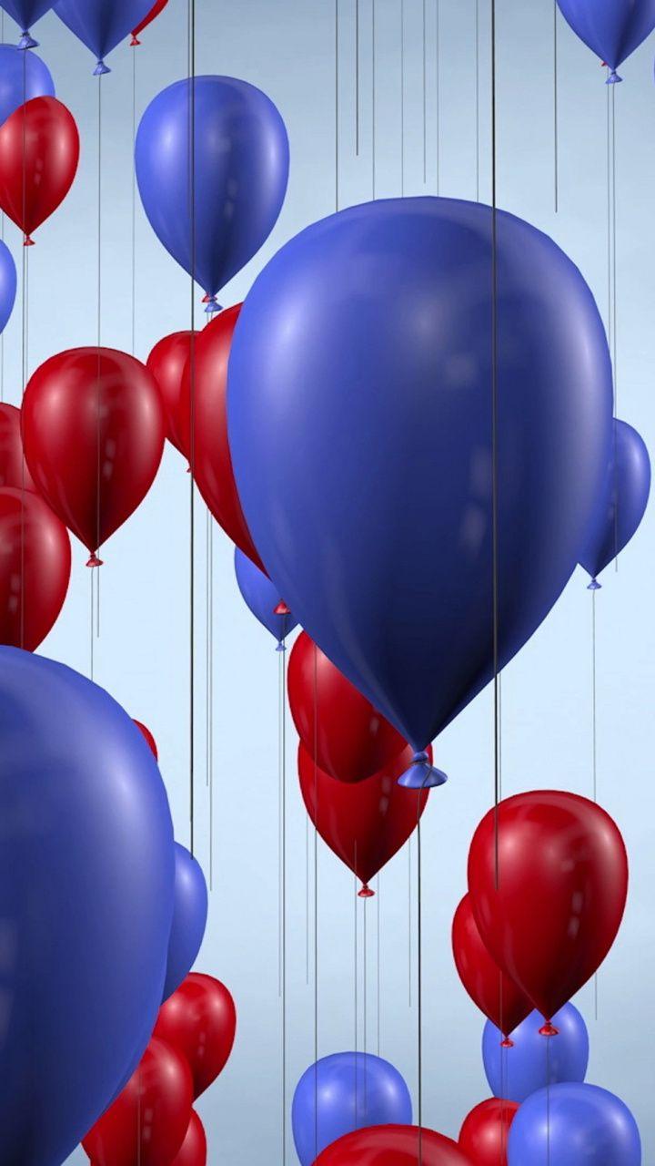 720x1280 Blue Red, Party, Balloons Wallpaper. Blue Wallpaper, Android Wallpaper Red, Red And White Wallpaper