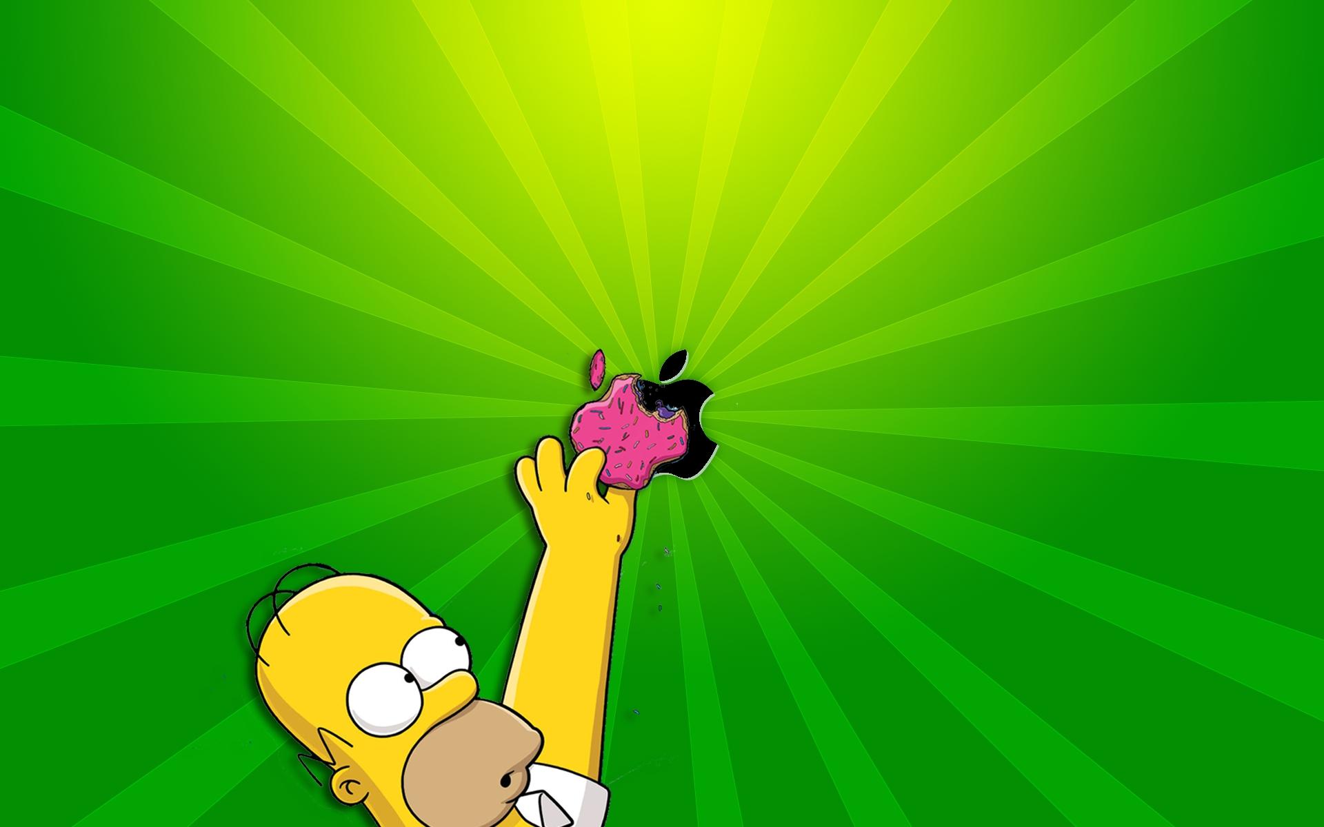 1920x1200 apple inc homer simpson the simpsons