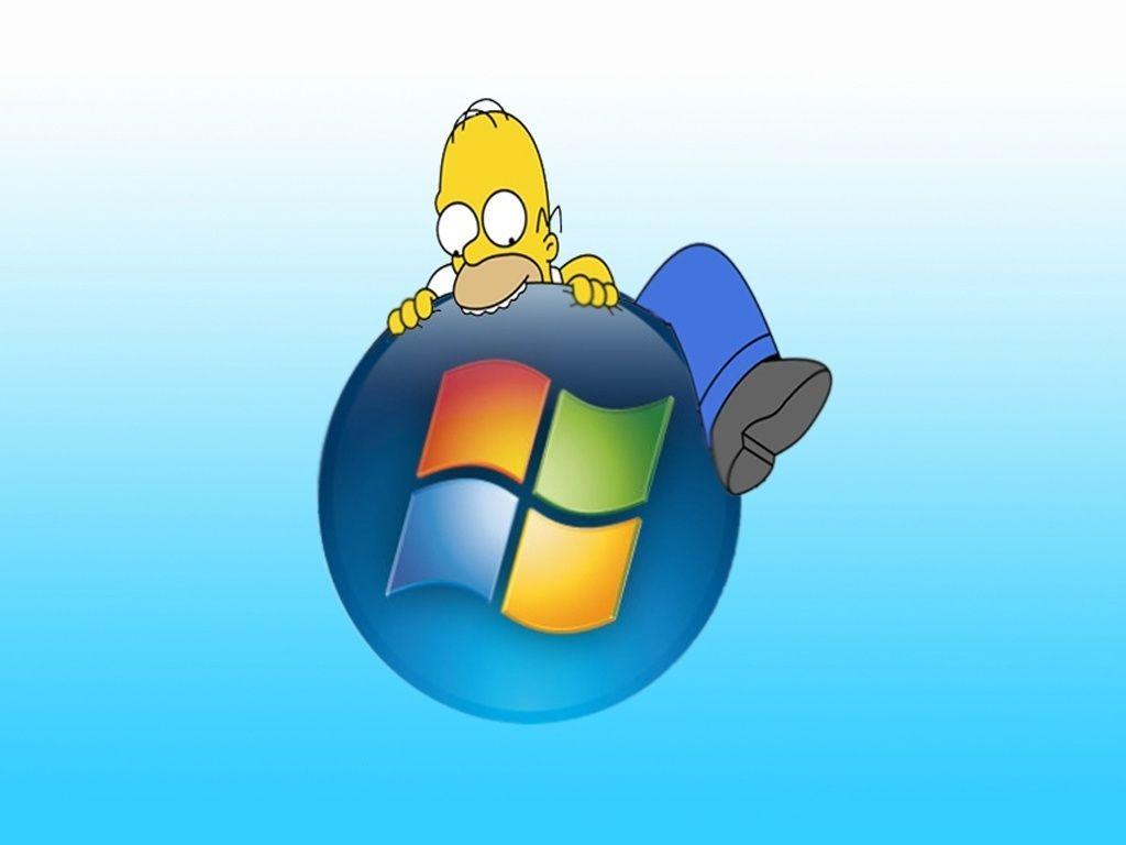 1024x768 The Simpsons Wallpaper: homer and windows. Wallpaper, Windows wallpaper, Apple wallpaper