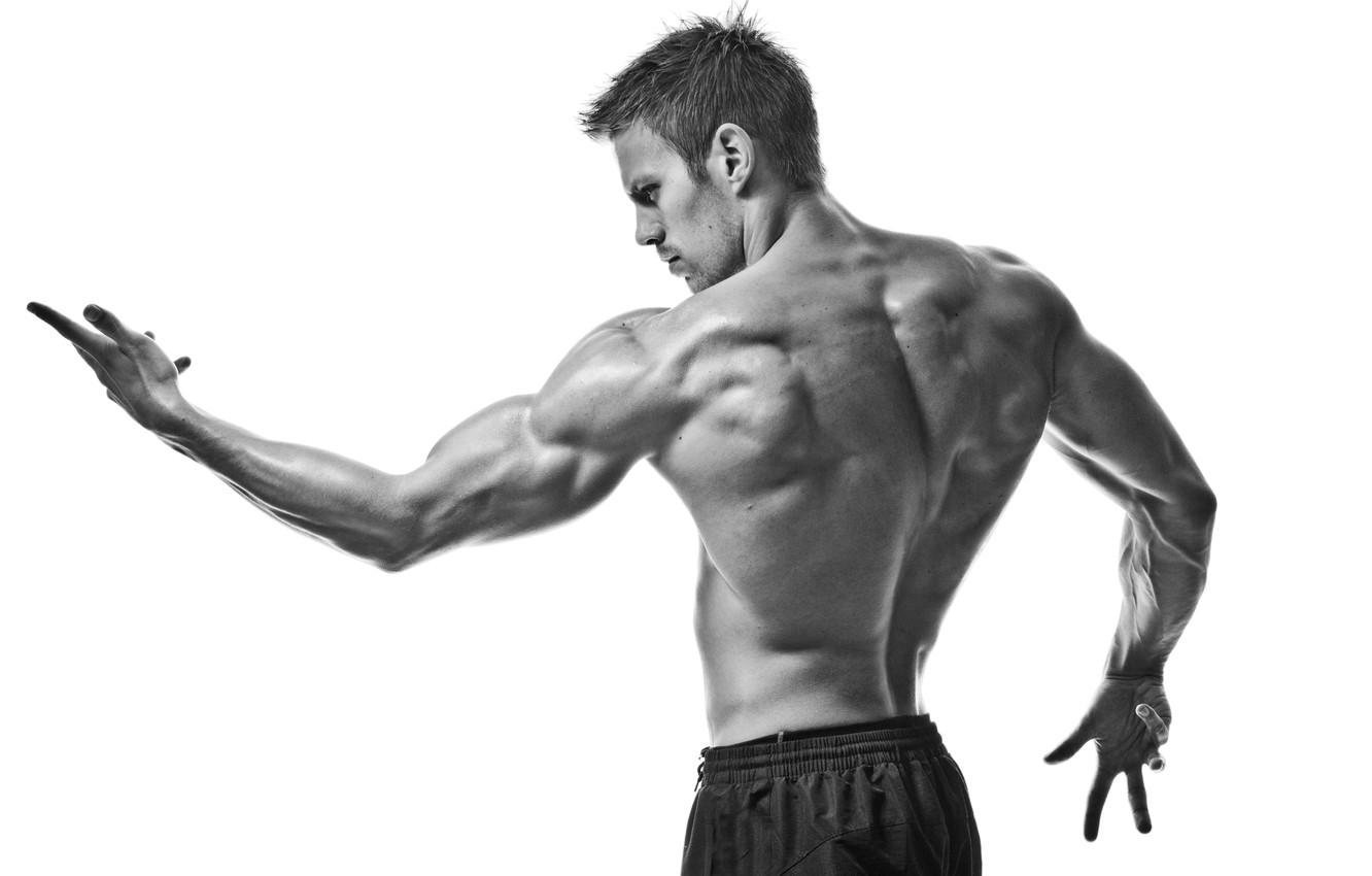 1332x850 Wallpaper sport, muscles, black and white, pose, gym image for desktop, section мужчины