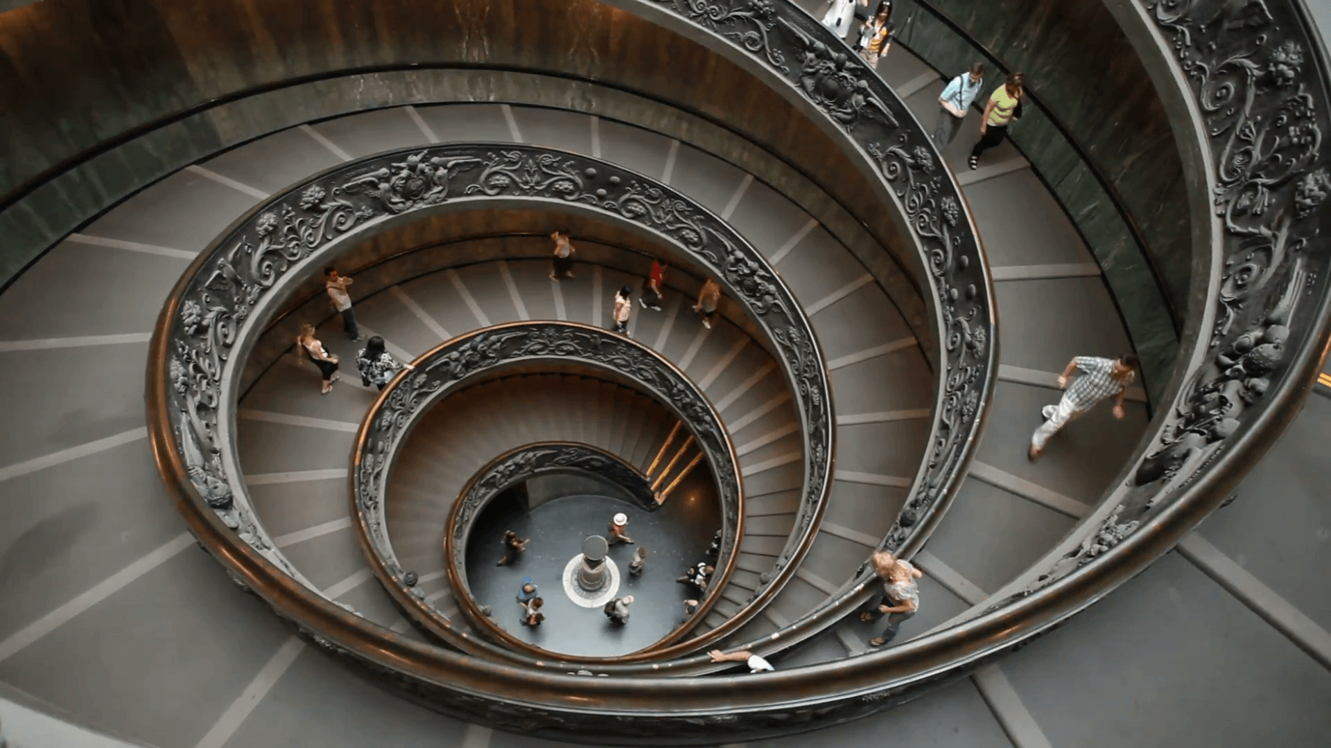 1920x1080 Vatican museum Spiral Ramp Rome Italy P HD 0569 Stock Video Footage