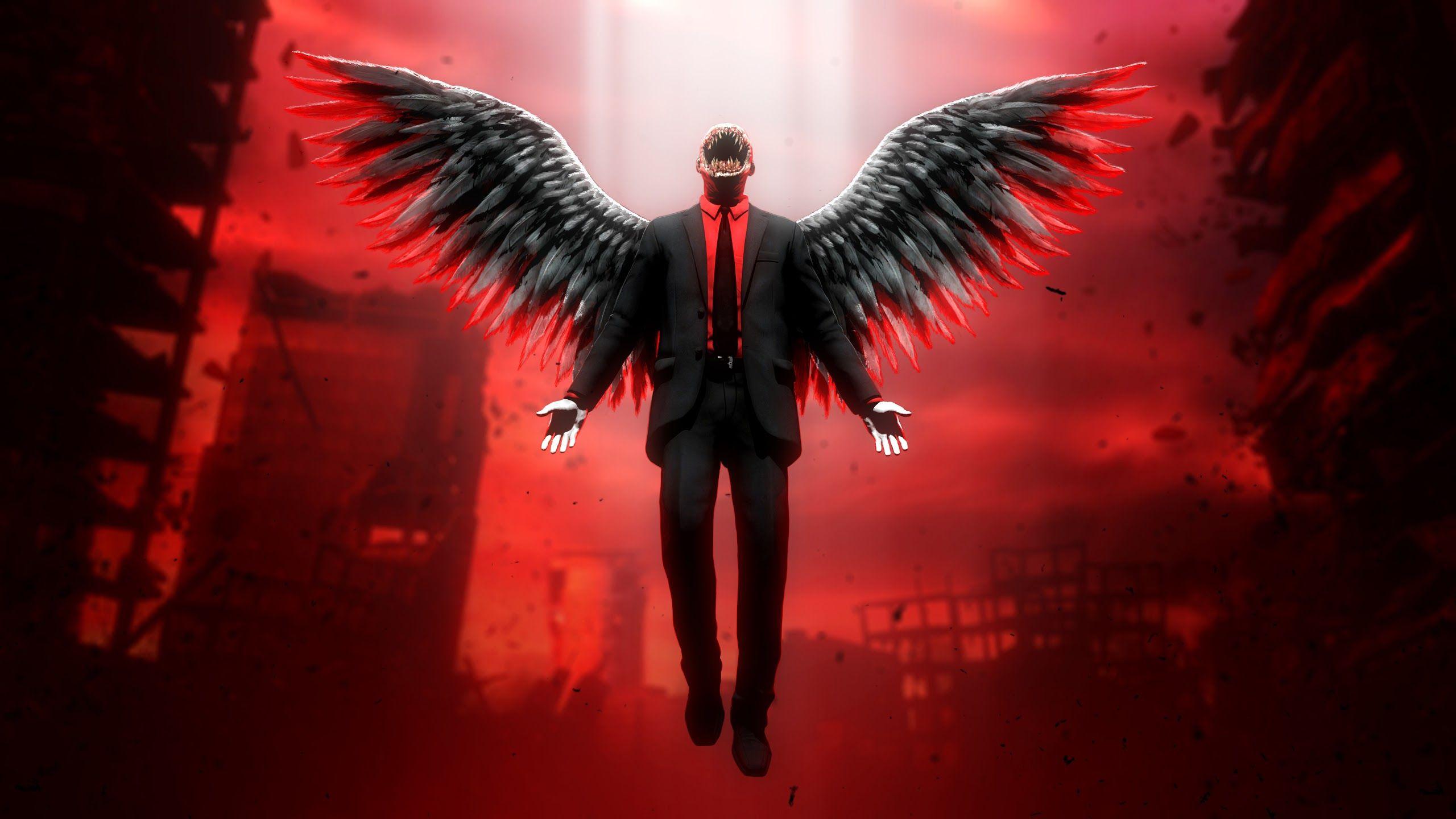 2560x1440 Lucifer Wings 4k Wallpaper