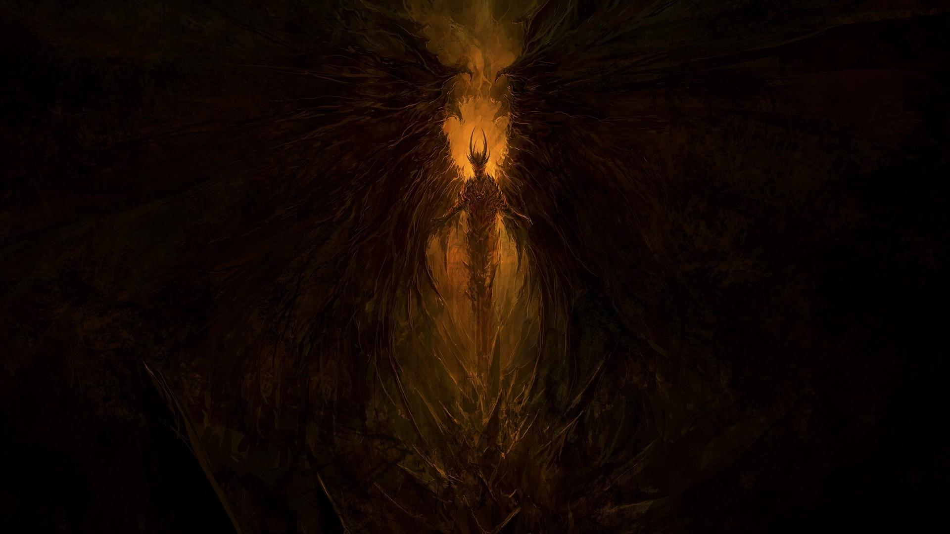 1920x1080 Download 1920x1080 Demon, Wings, Satan, Lucifer, Hell, Artwork Wallpaper for Widescreen